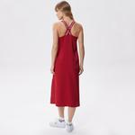 Active Kadın Relaxed Fit Kolsuz Bisiklet Yaka Renk Bloklu Kırmızı Elbise