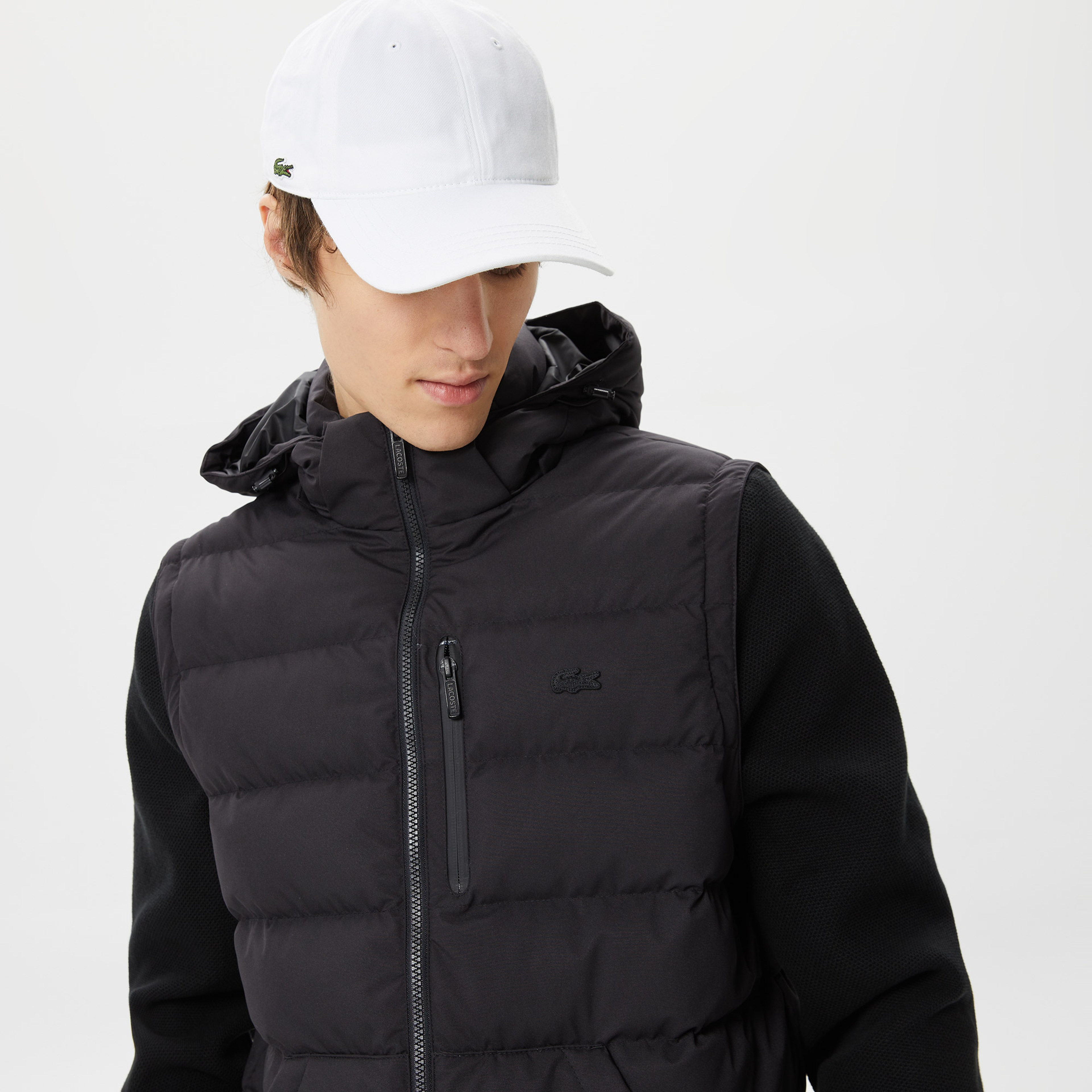 Erkek Kapüşonlu Kapitone Siyah Mont