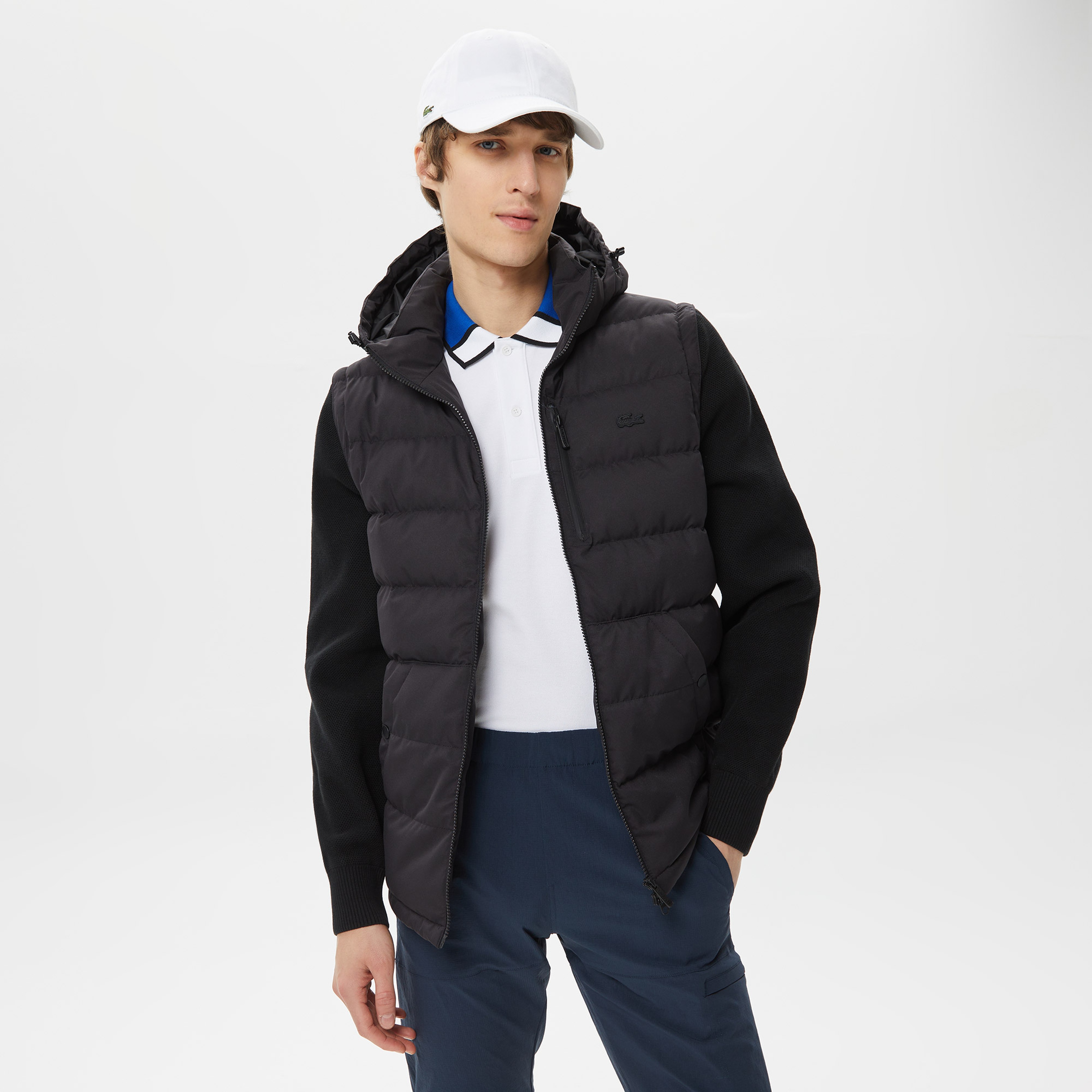 Erkek Kapüşonlu Kapitone Siyah Mont