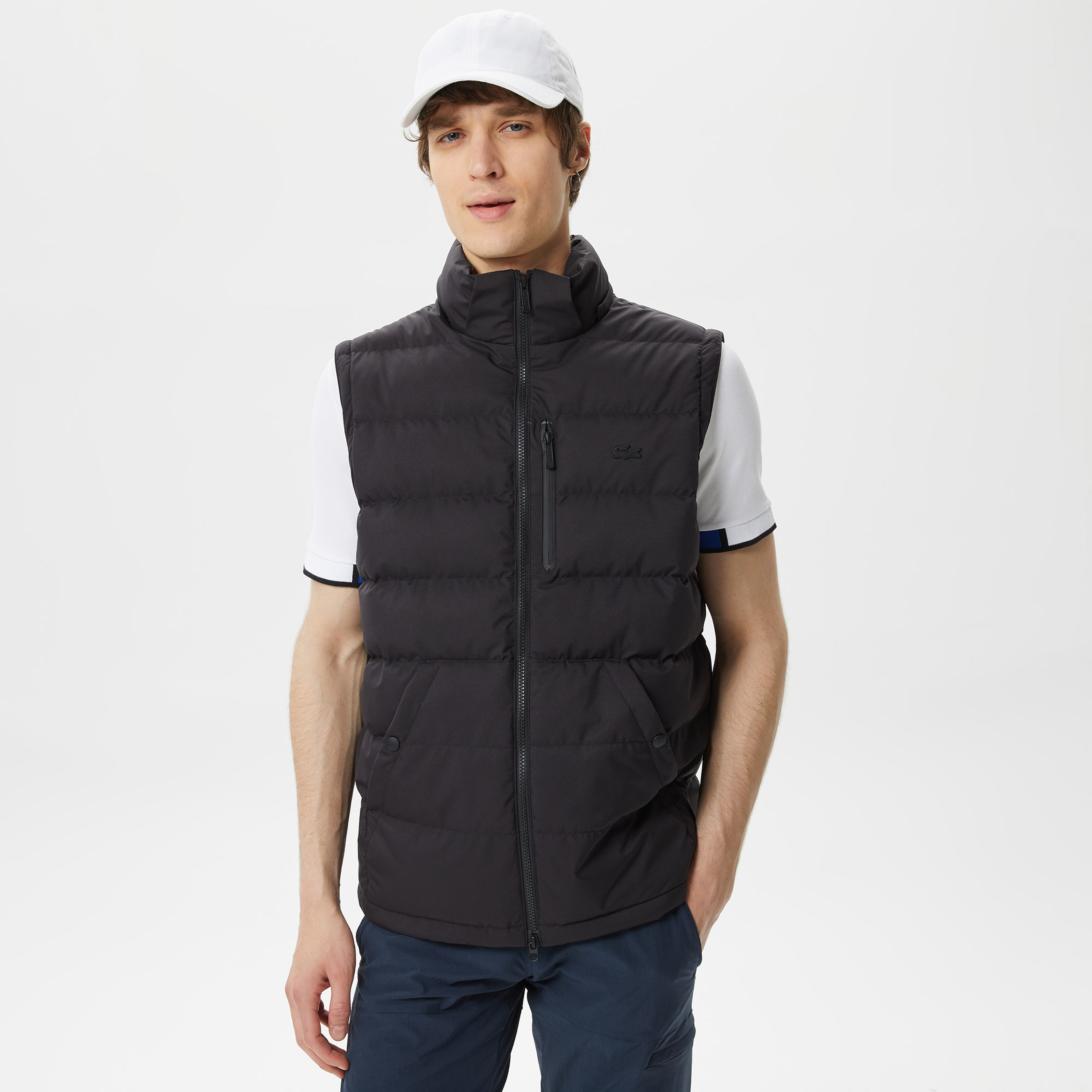 Erkek Kapüşonlu Kapitone Siyah Mont