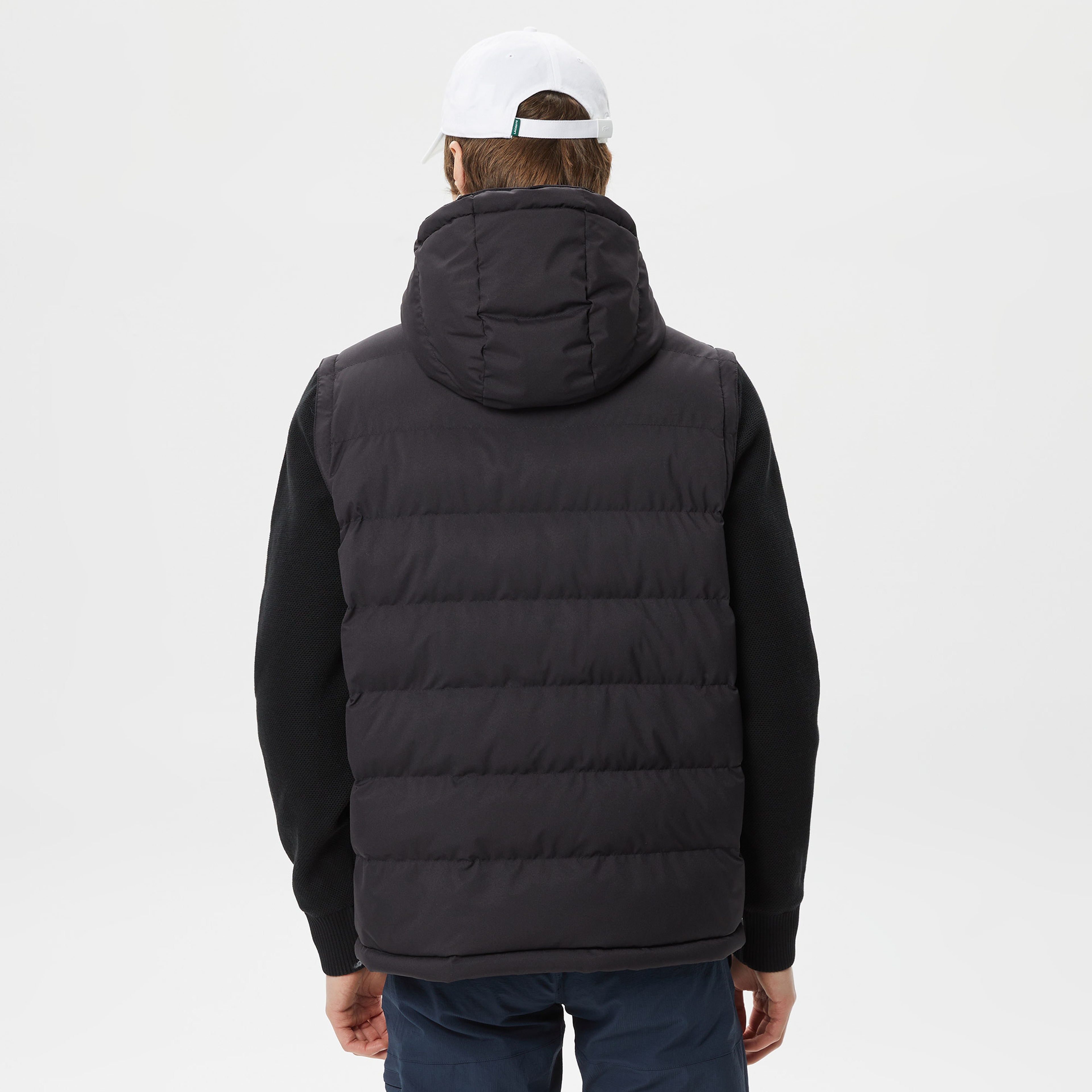 Erkek Kapüşonlu Kapitone Siyah Mont