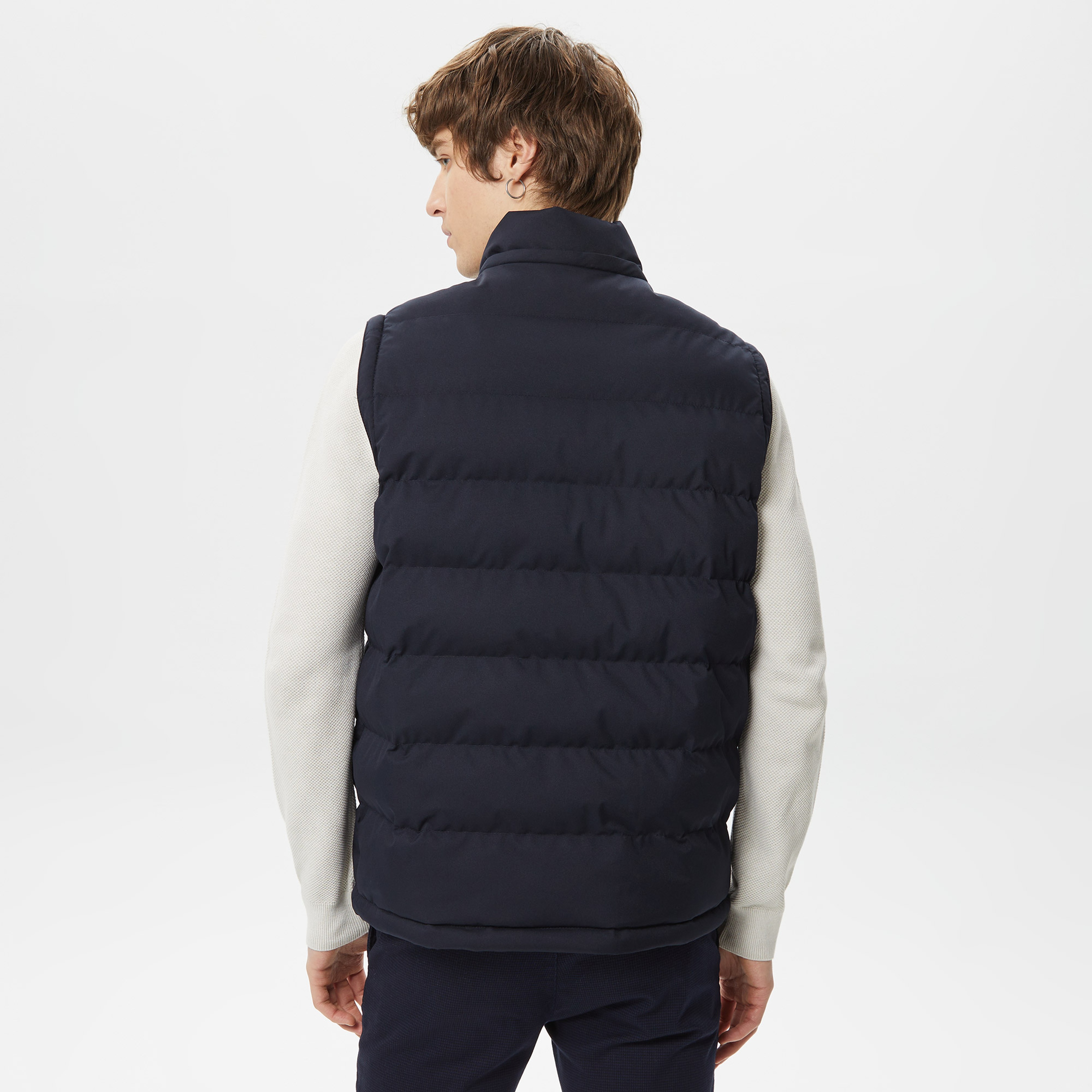 Erkek Kapüşonlu Kapitone Lacivert Mont