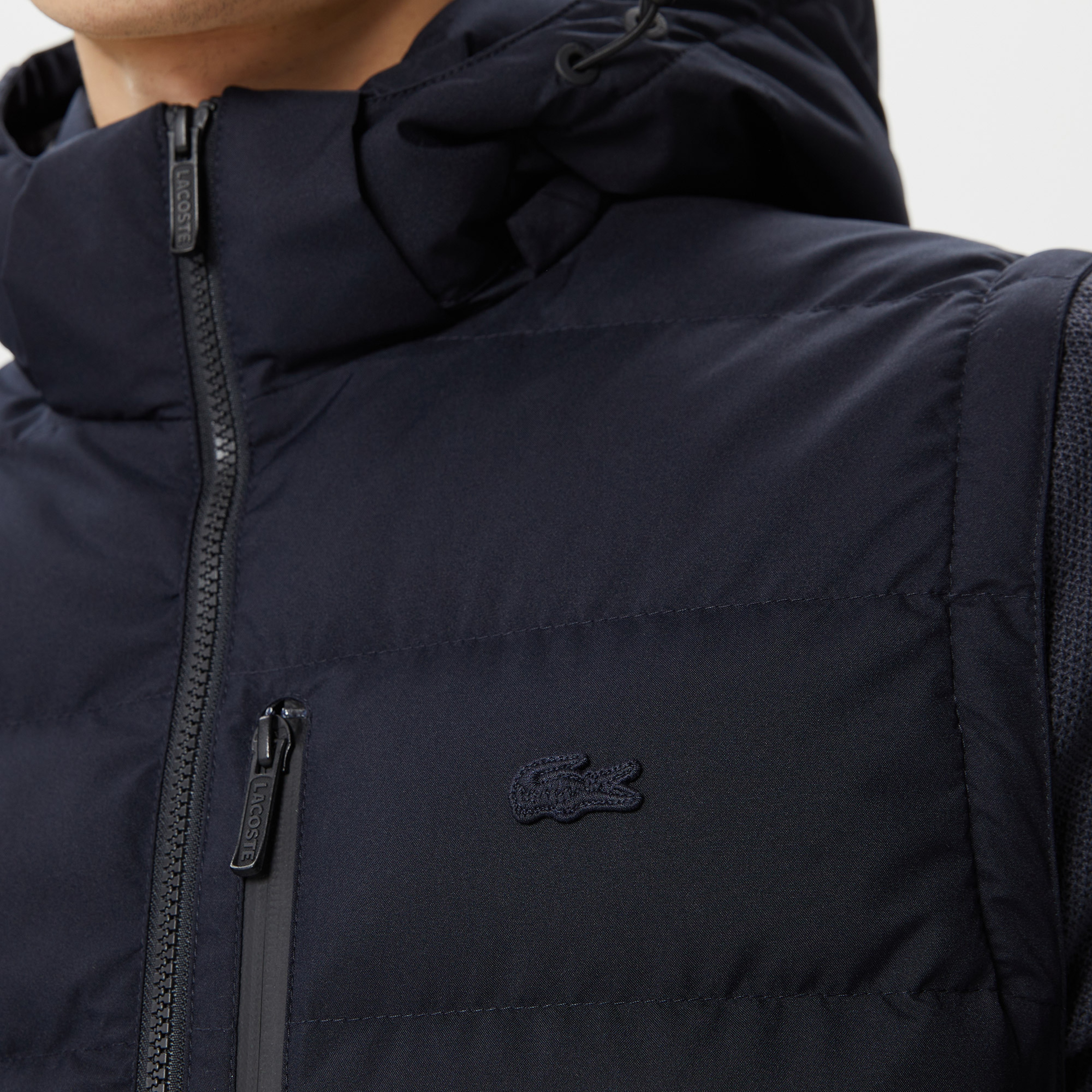 Erkek Kapüşonlu Kapitone Lacivert Mont