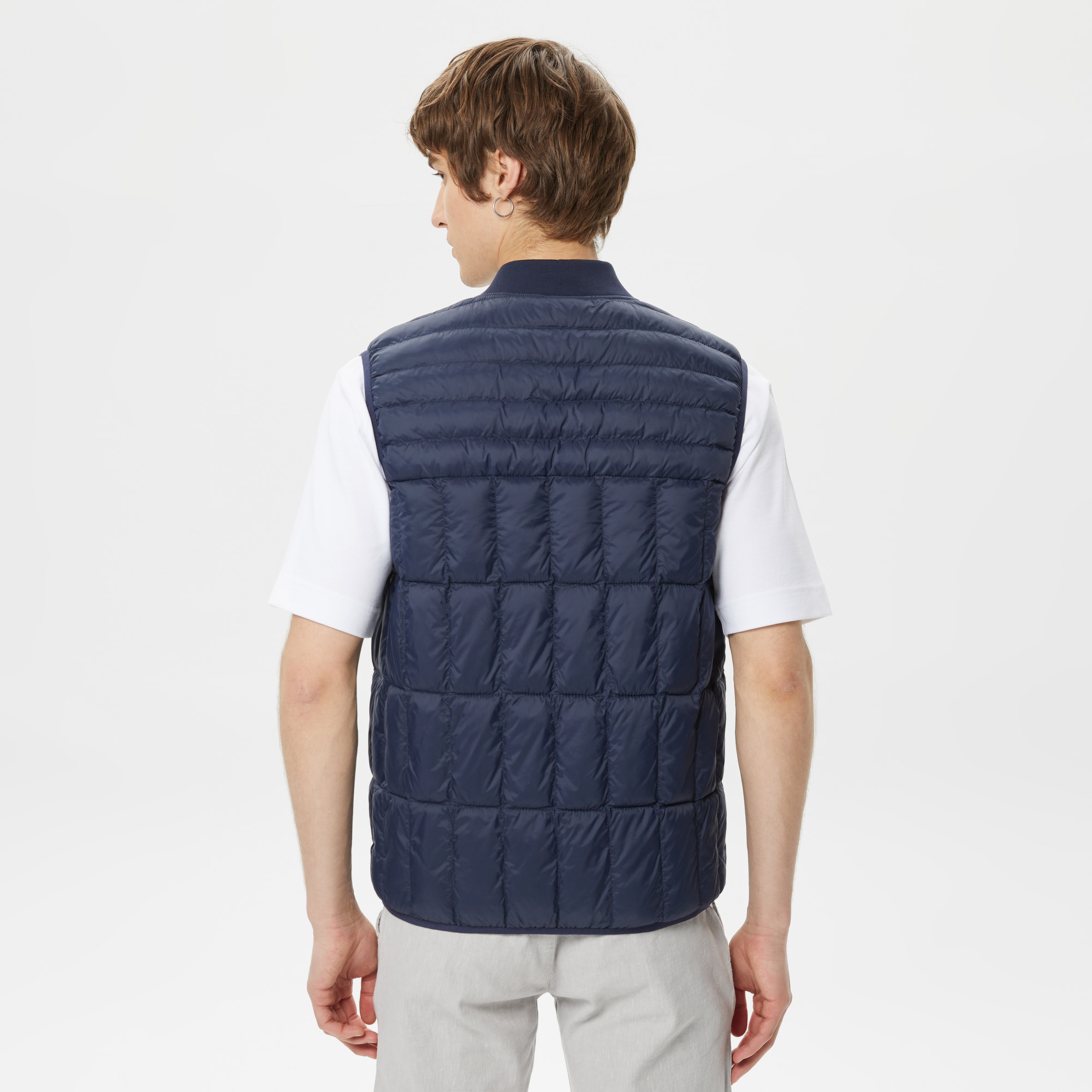 Erkek Hakim Yaka Kapitone Lacivert Yelek