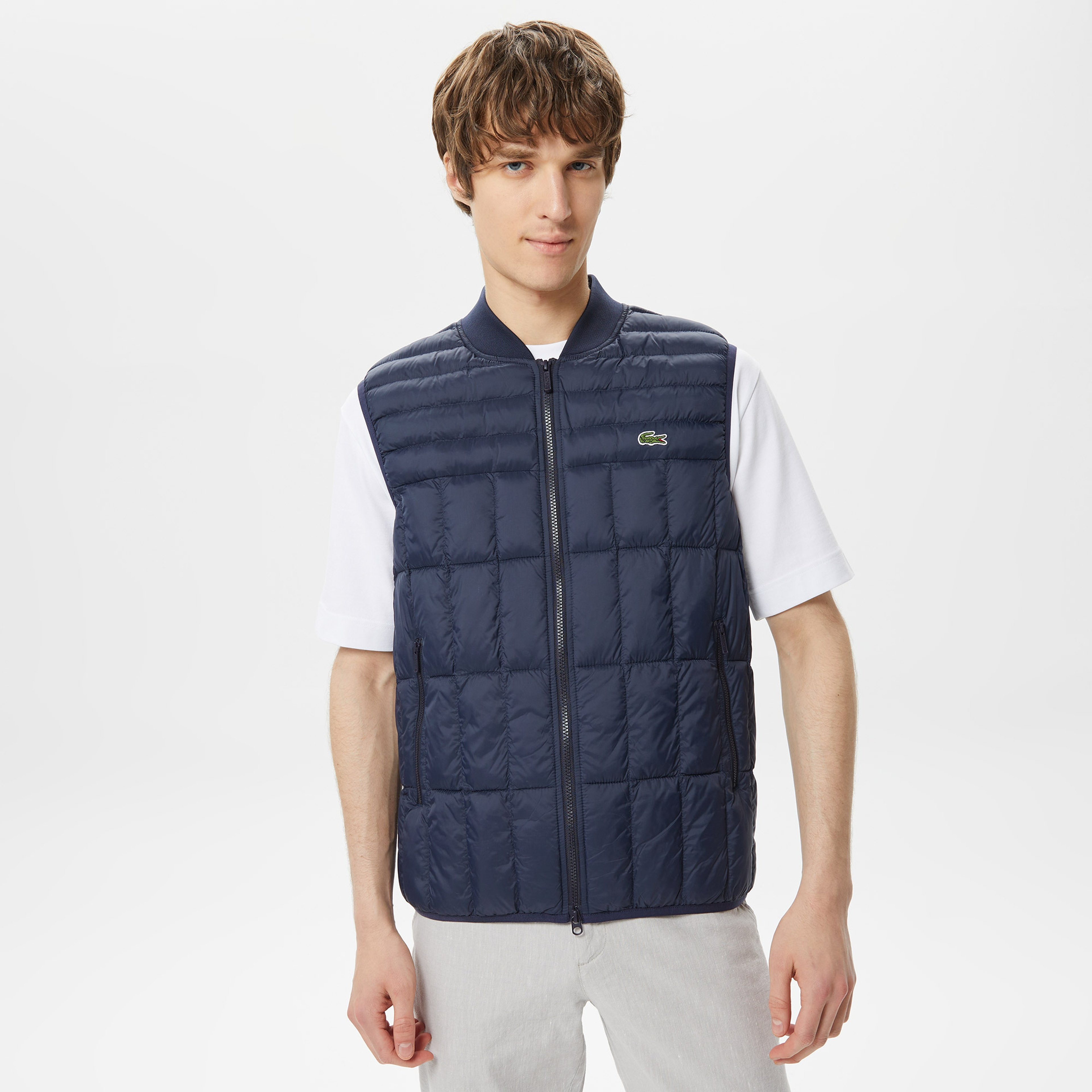 Erkek Hakim Yaka Kapitone Lacivert Yelek