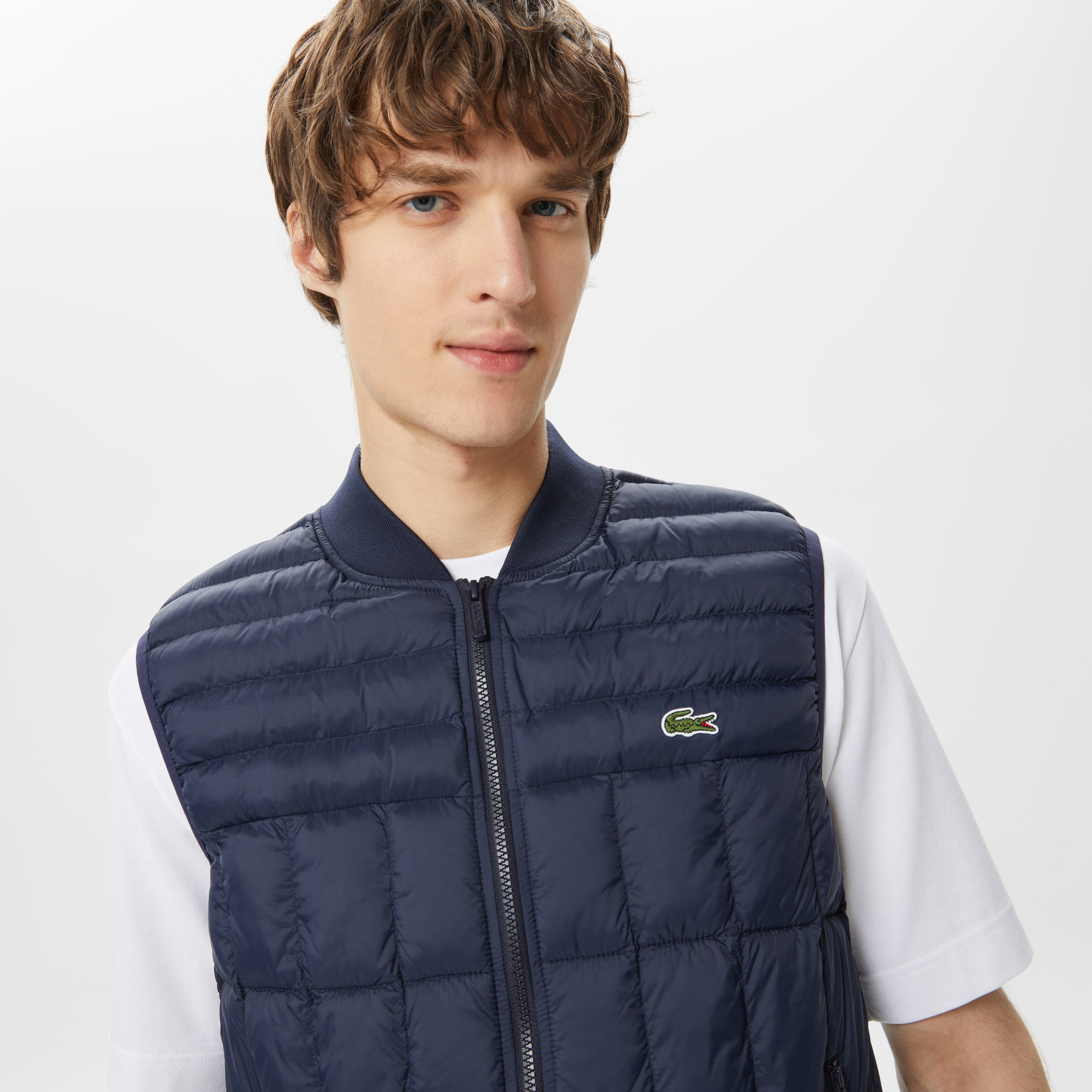 Erkek Hakim Yaka Kapitone Lacivert Yelek