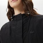 Kadın Kapüşonlu Siyah Mont