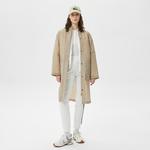 Kadın Kapüşonlu Bej Mont