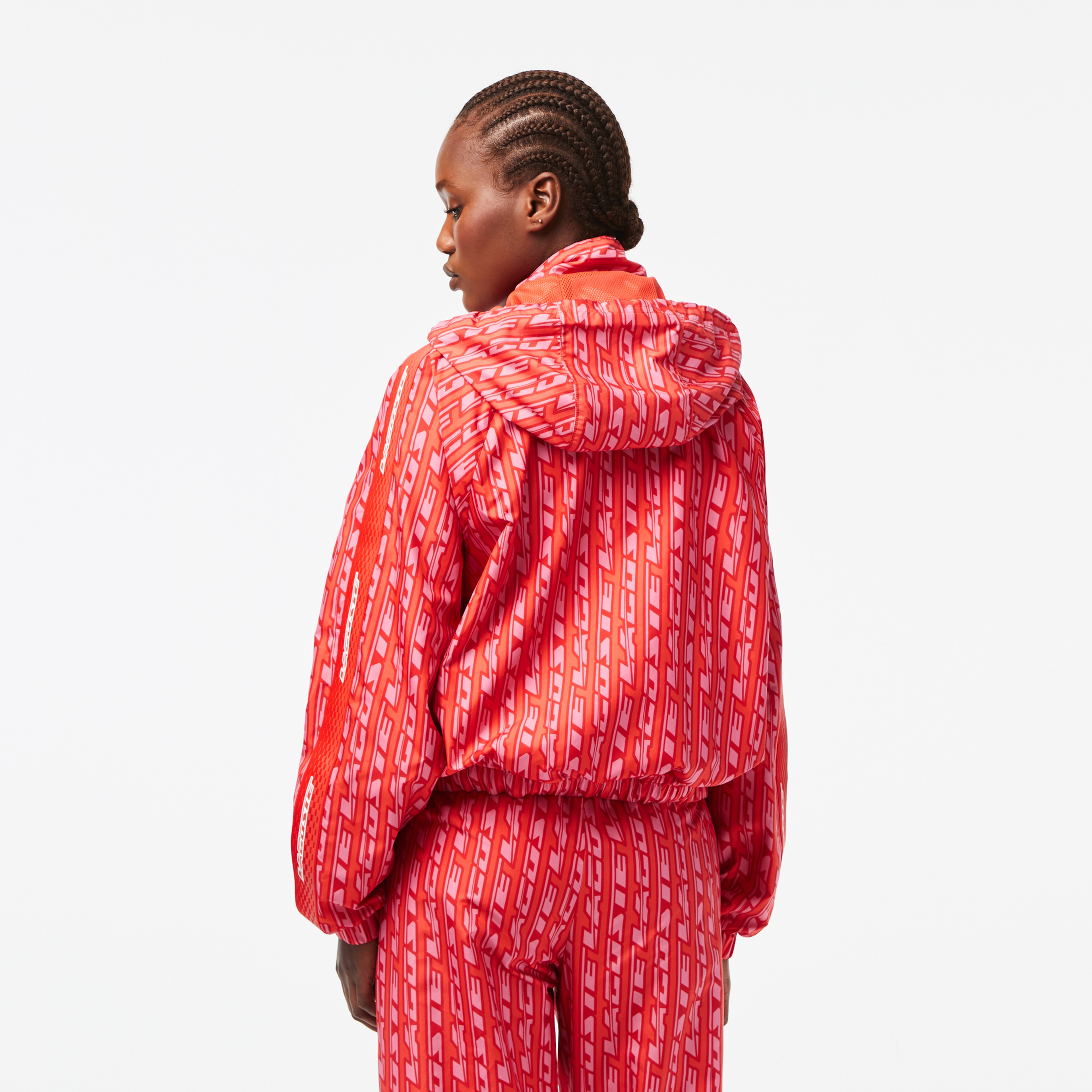 Active Kadın Kapüşonlu Baskılı Kırmızı Ceket