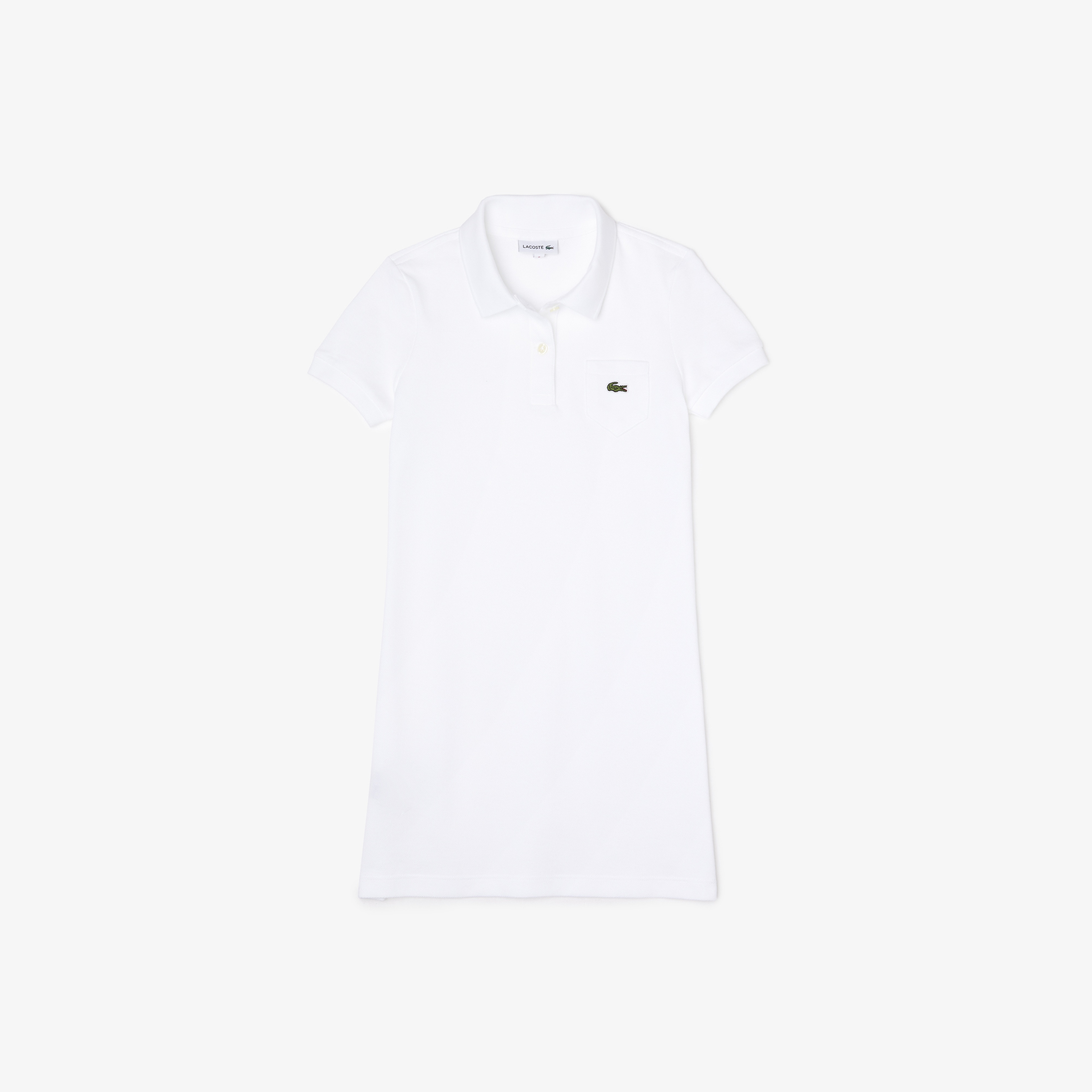 Kız Çocuk Kısa Kollu Polo Yaka Beyaz Elbise