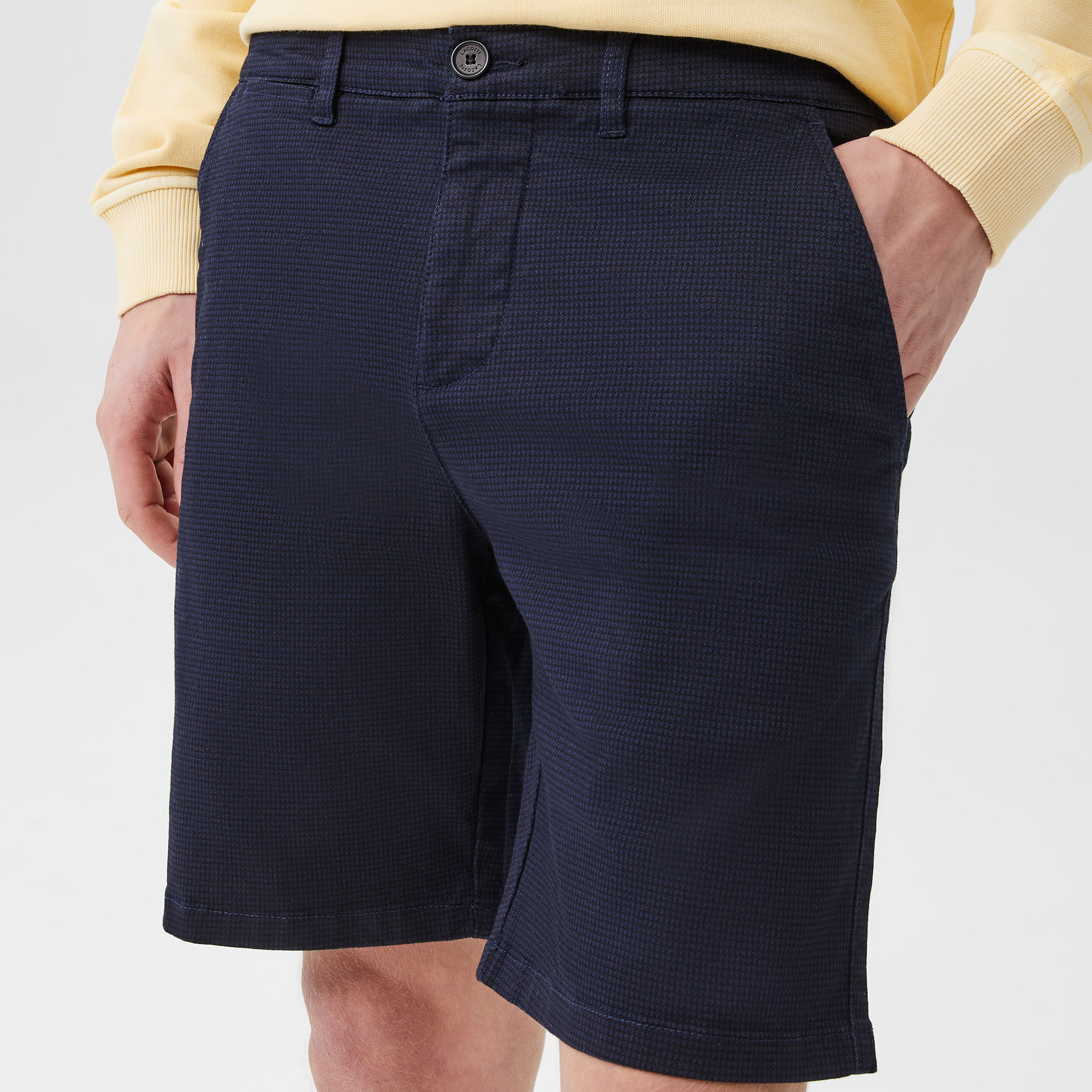 Erkek Slim Fit Lacivert Bermuda