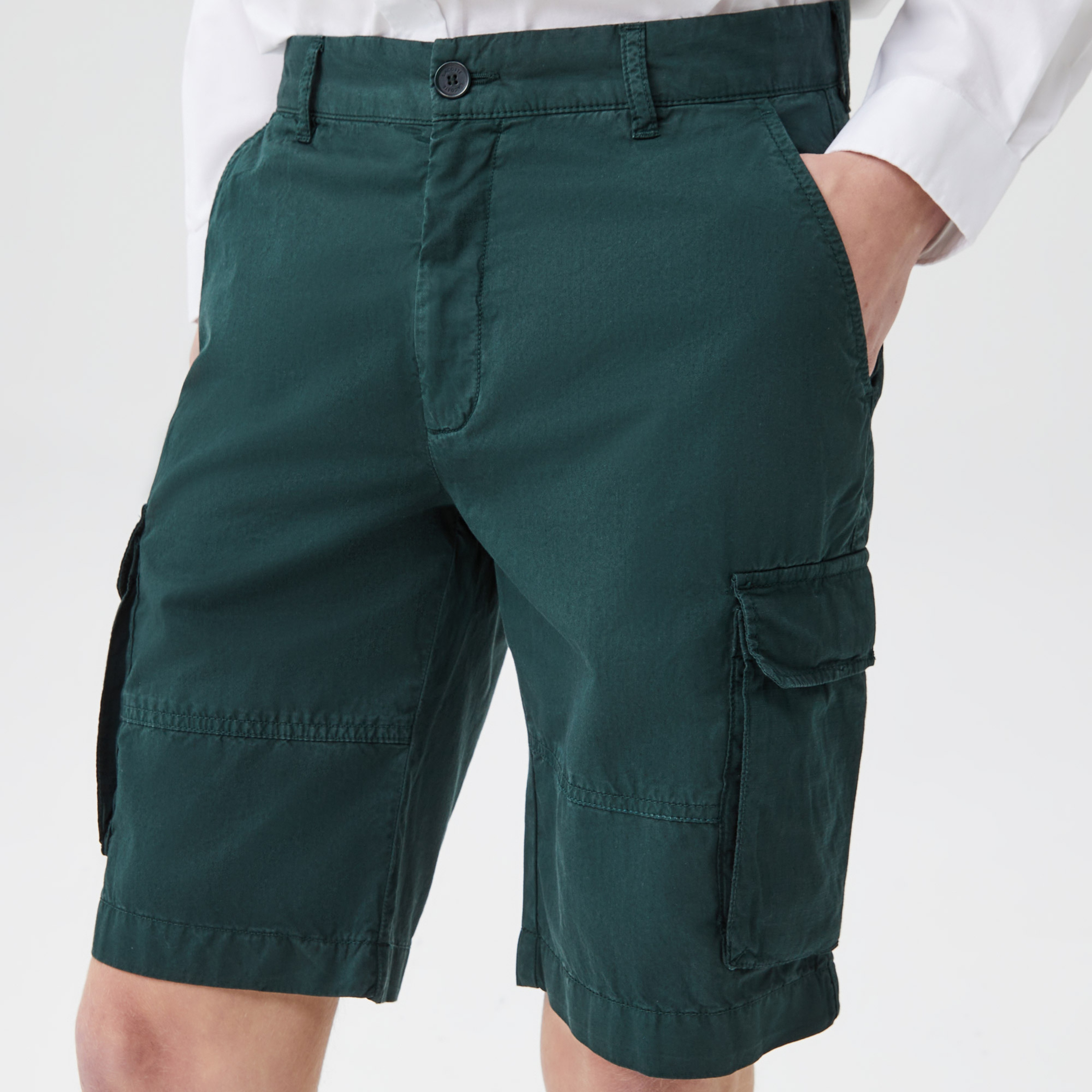 Erkek Regular Fit Yeşil Bermuda