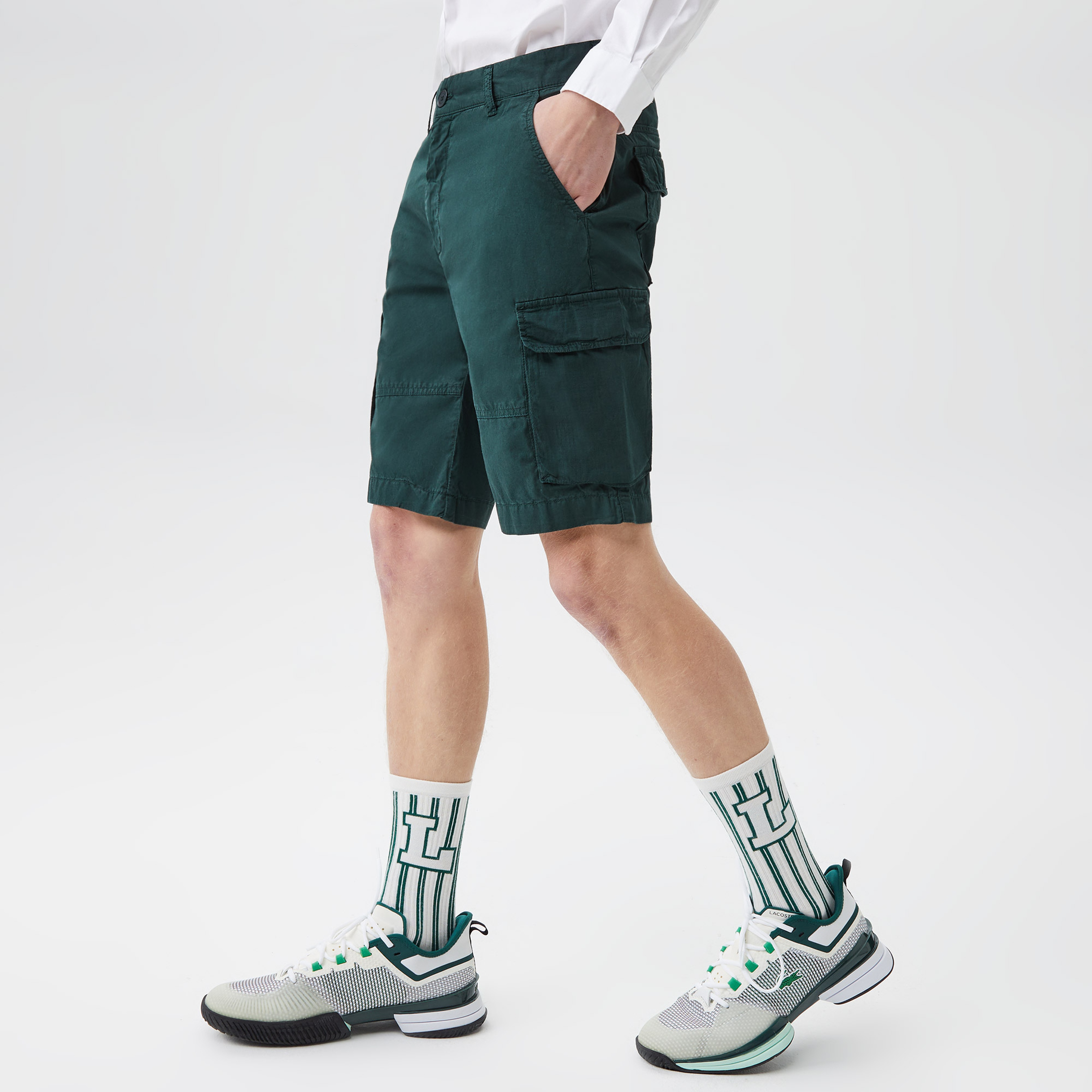 Erkek Regular Fit Yeşil Bermuda