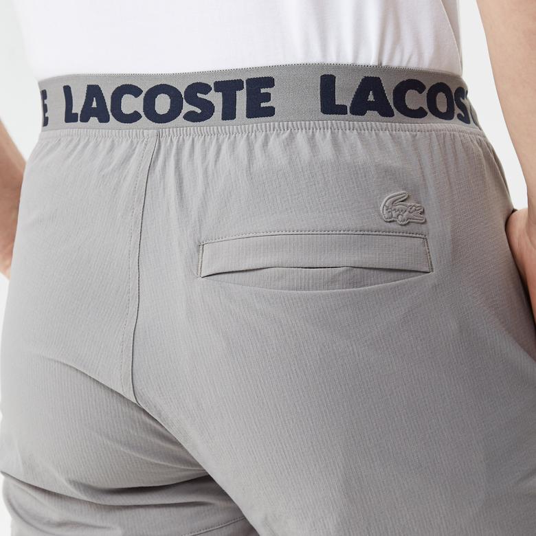 Erkek Slim Fit Gri Bermuda