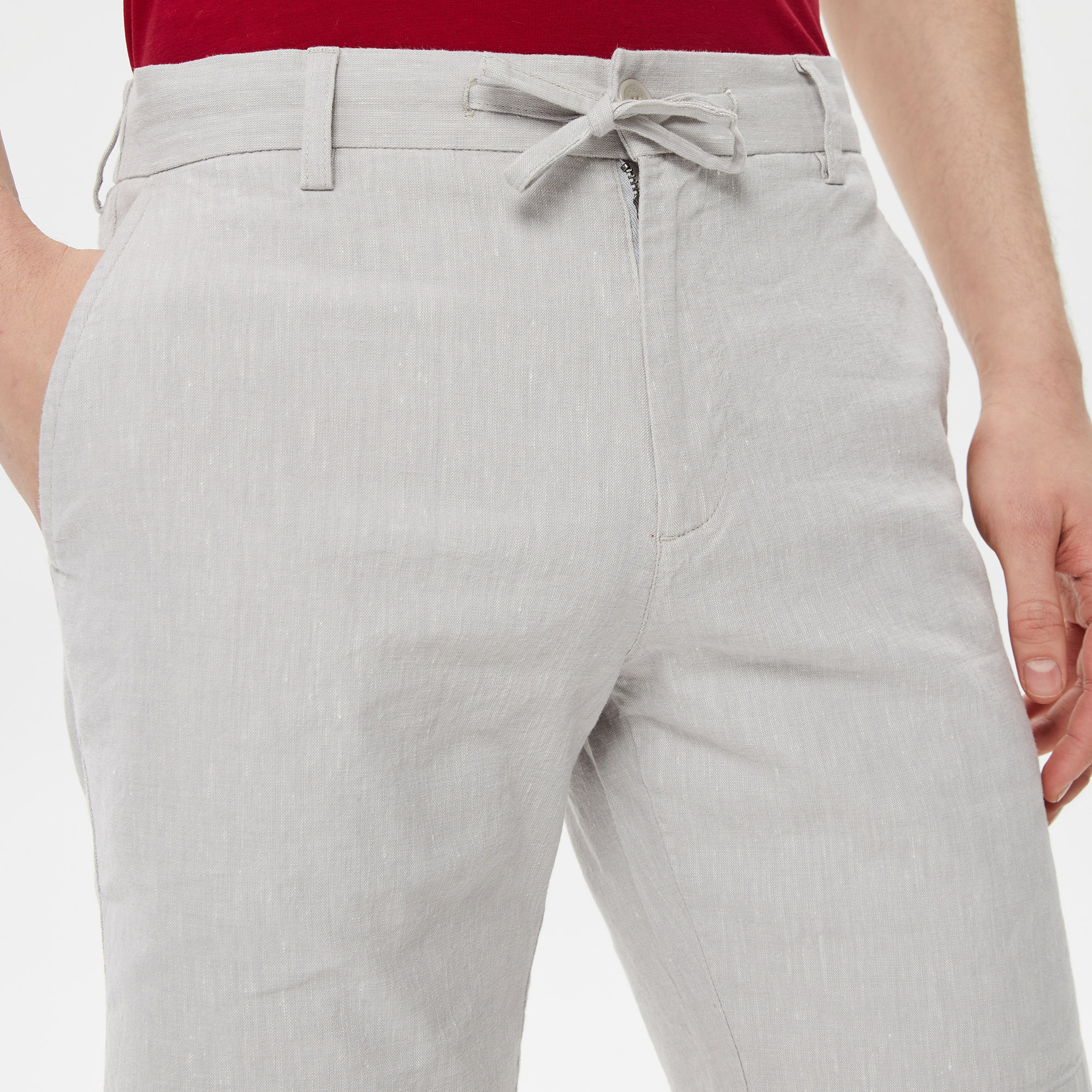 Erkek Regular Fit Gri Bermuda