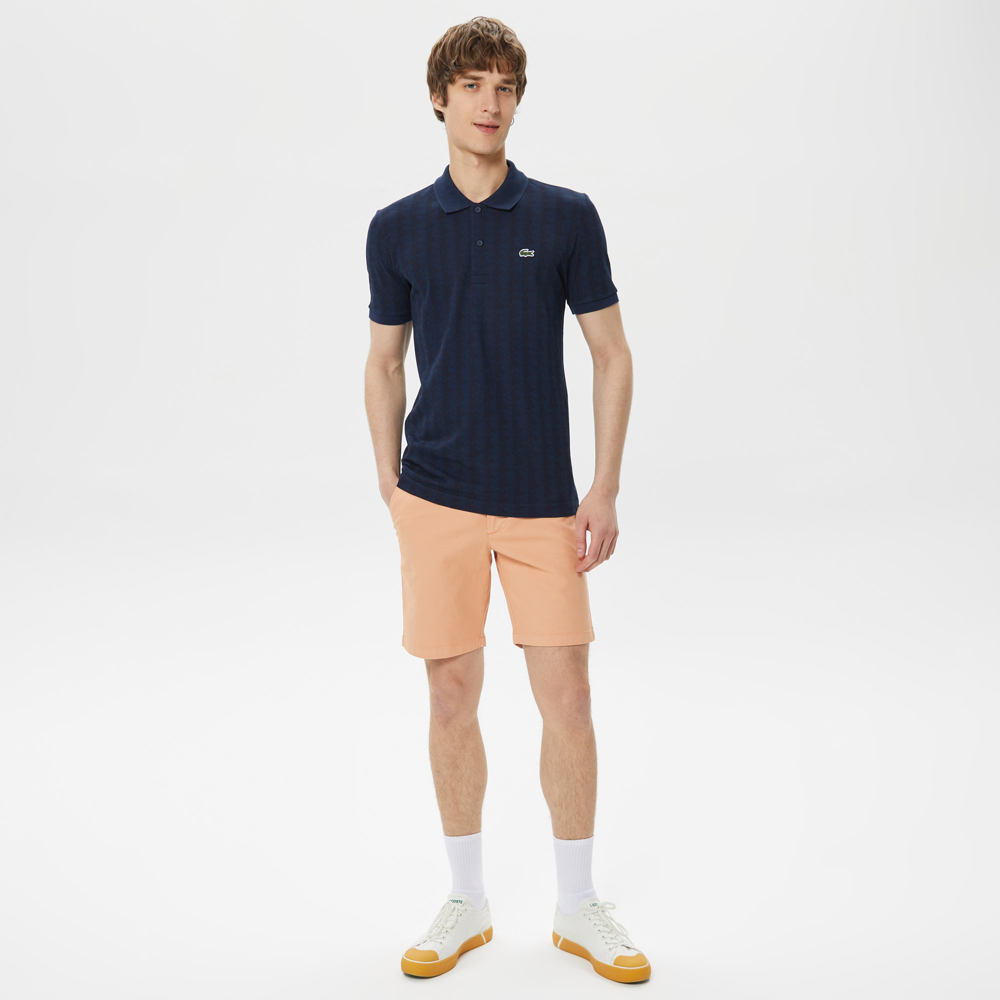 Erkek Slim Fit Turuncu Bermuda Şort