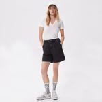 Kadın Loose Fit Denim Siyah Bermuda