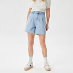 Kadın Loose Fit Denim Açık Mavi Bermuda