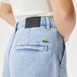 Kadın Loose Fit Denim Açık Mavi Bermuda