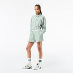 Kadın Çizgili Yeşil Bermuda