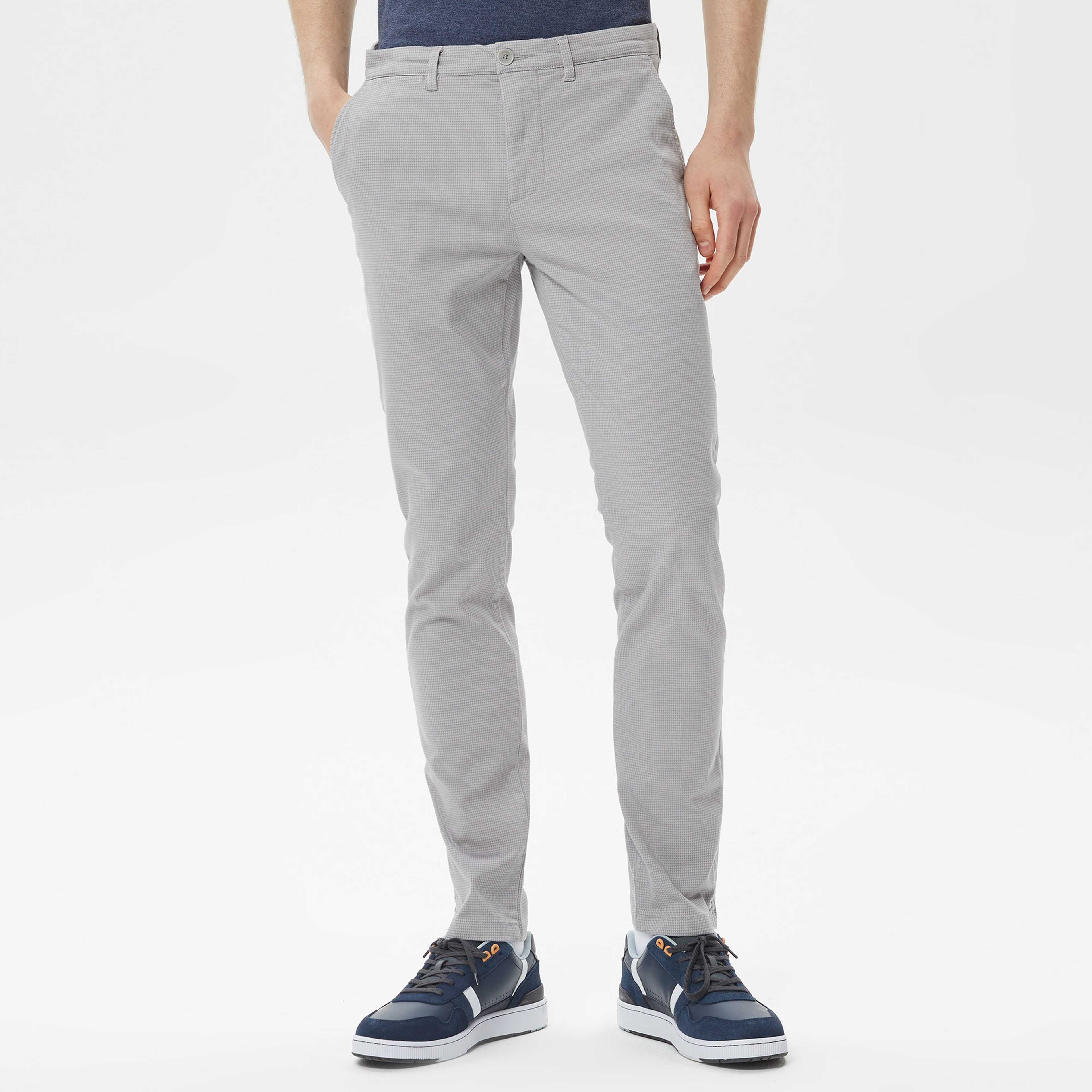 Erkek Slim Fit Gri Pantolon