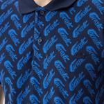 Erkek Slim Fit Desenli Lacivert Polo