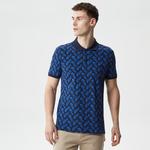 Erkek Slim Fit Desenli Lacivert Polo