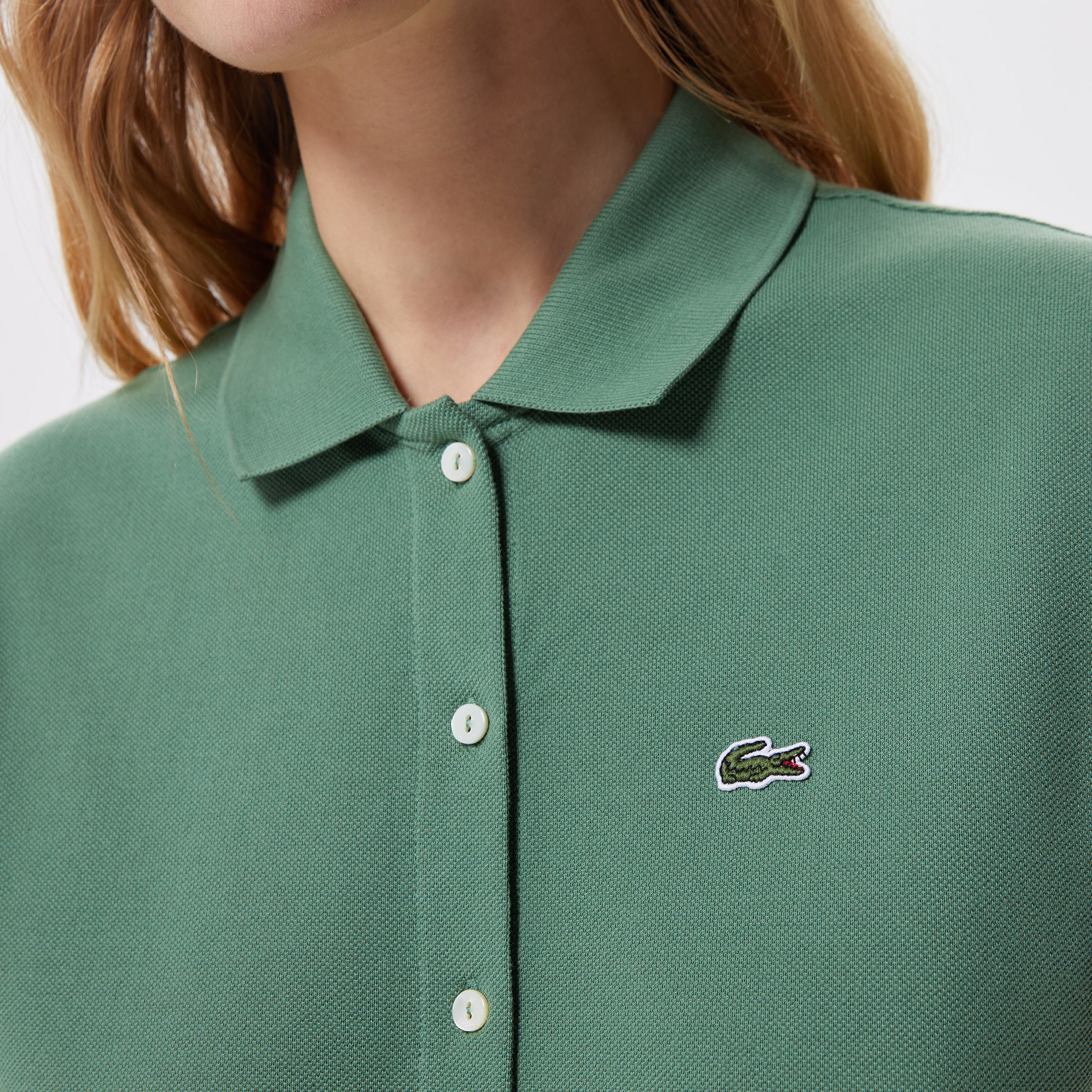 Kadın Regular Fit Kısa Kollu Polo Yaka Yeşil Elbise