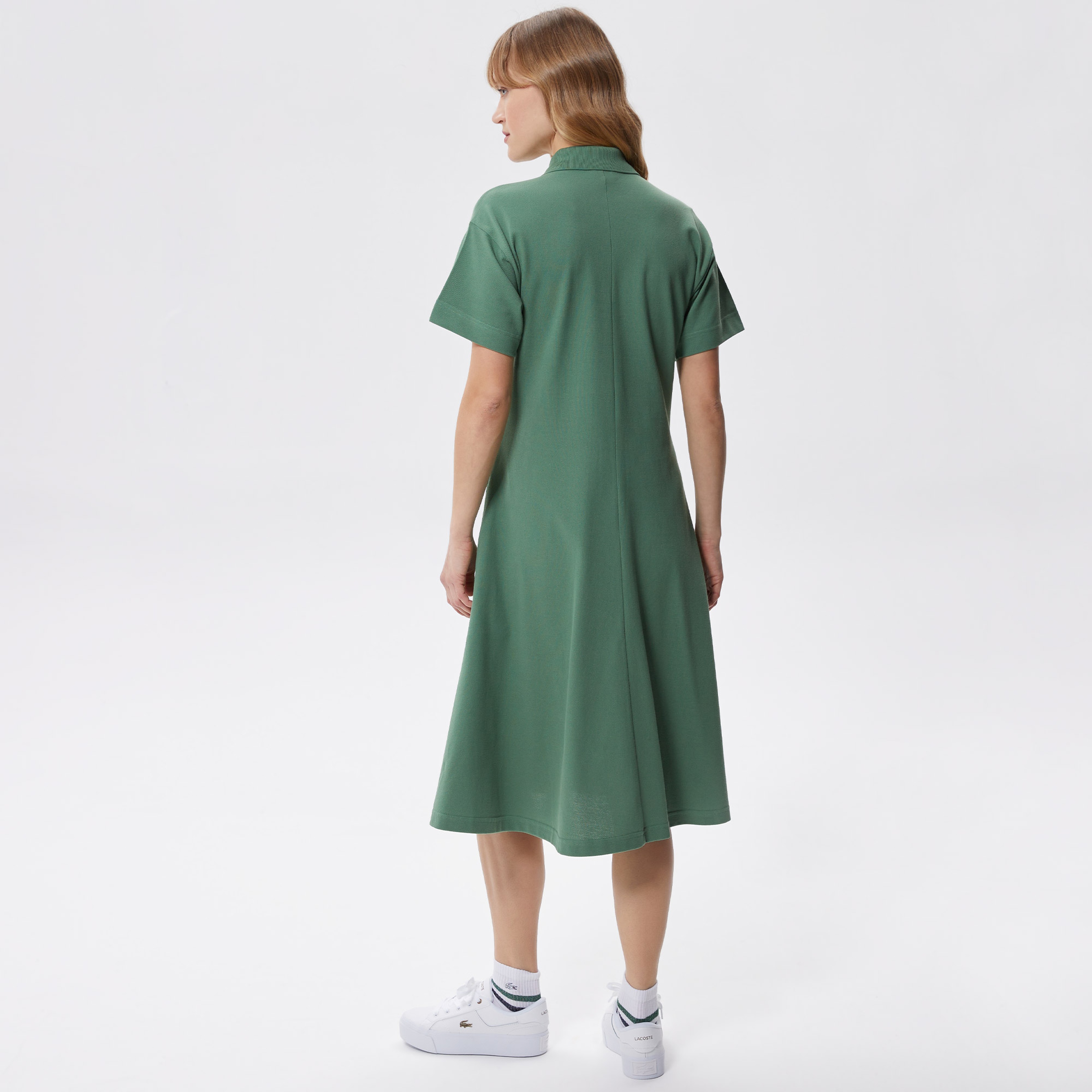 Kadın Regular Fit Kısa Kollu Polo Yaka Yeşil Elbise