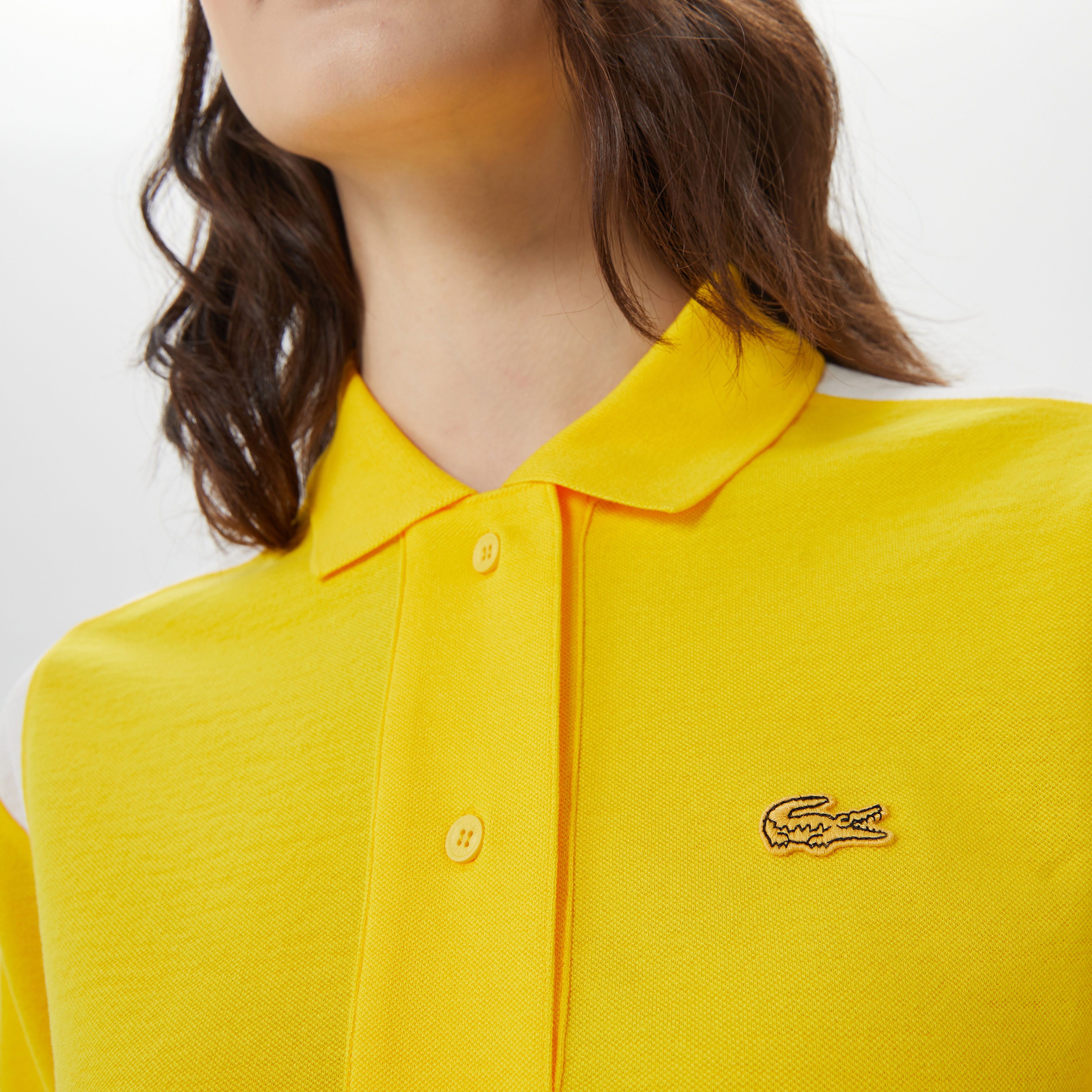 Kadın Loose Fit Renk Bloklu Sarı Polo