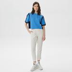 Kadın Loose Fit Renk Bloklu Mavi Polo