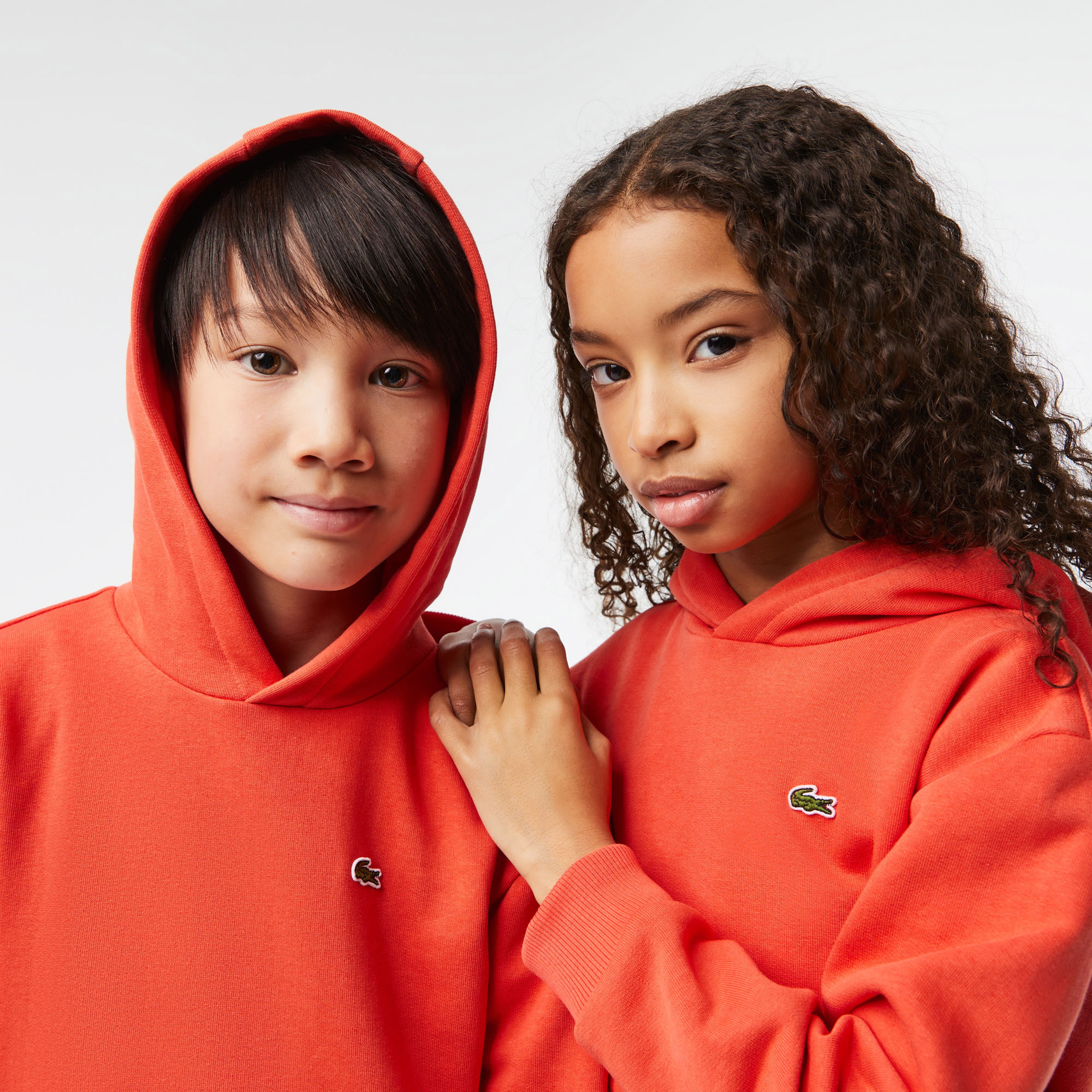 Çocuk Kapüşonlu Organik Pamuk Turuncu Sweatshirt