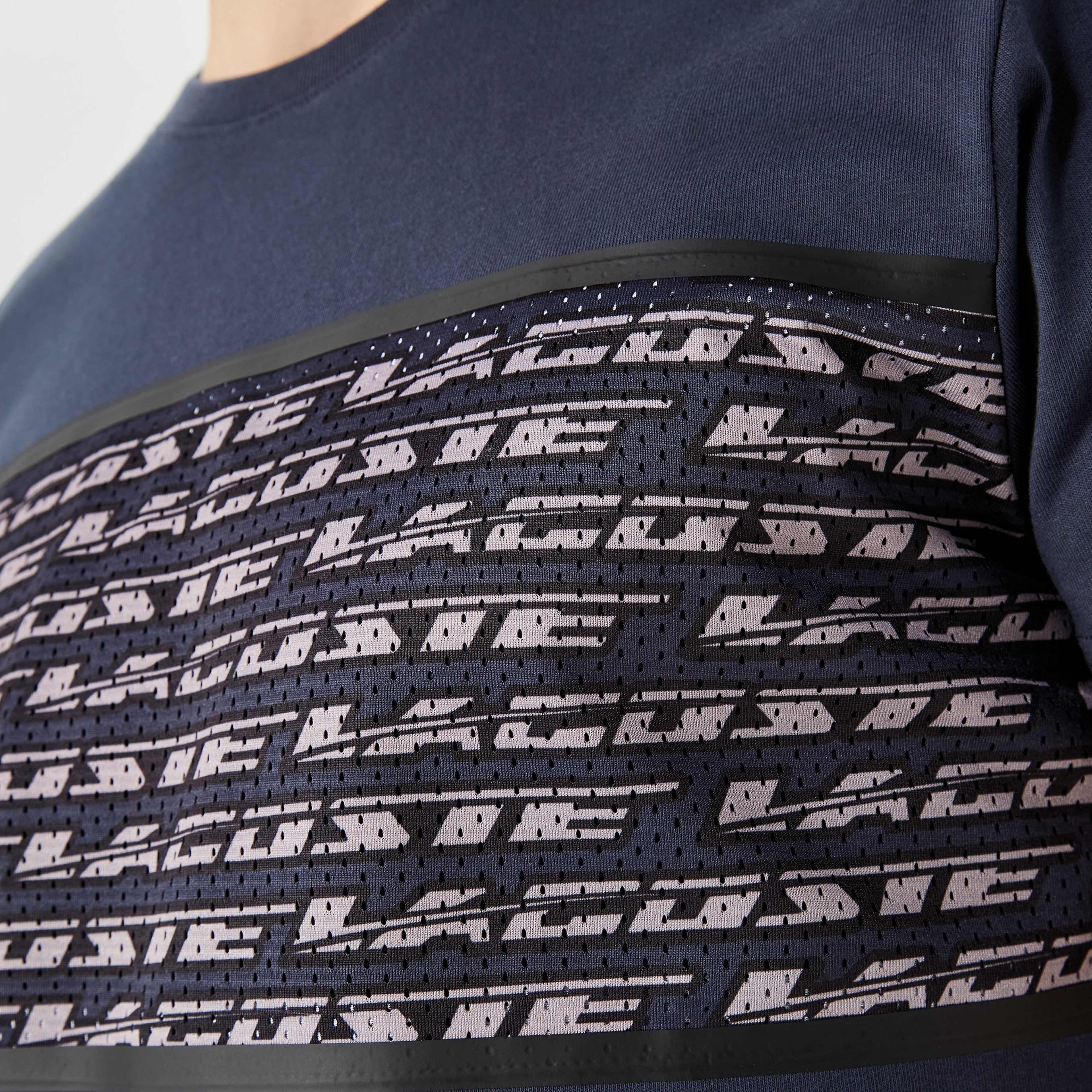 Erkek Regular Fit Bisiklet Yaka Baskılı Lacivert T-Shirt