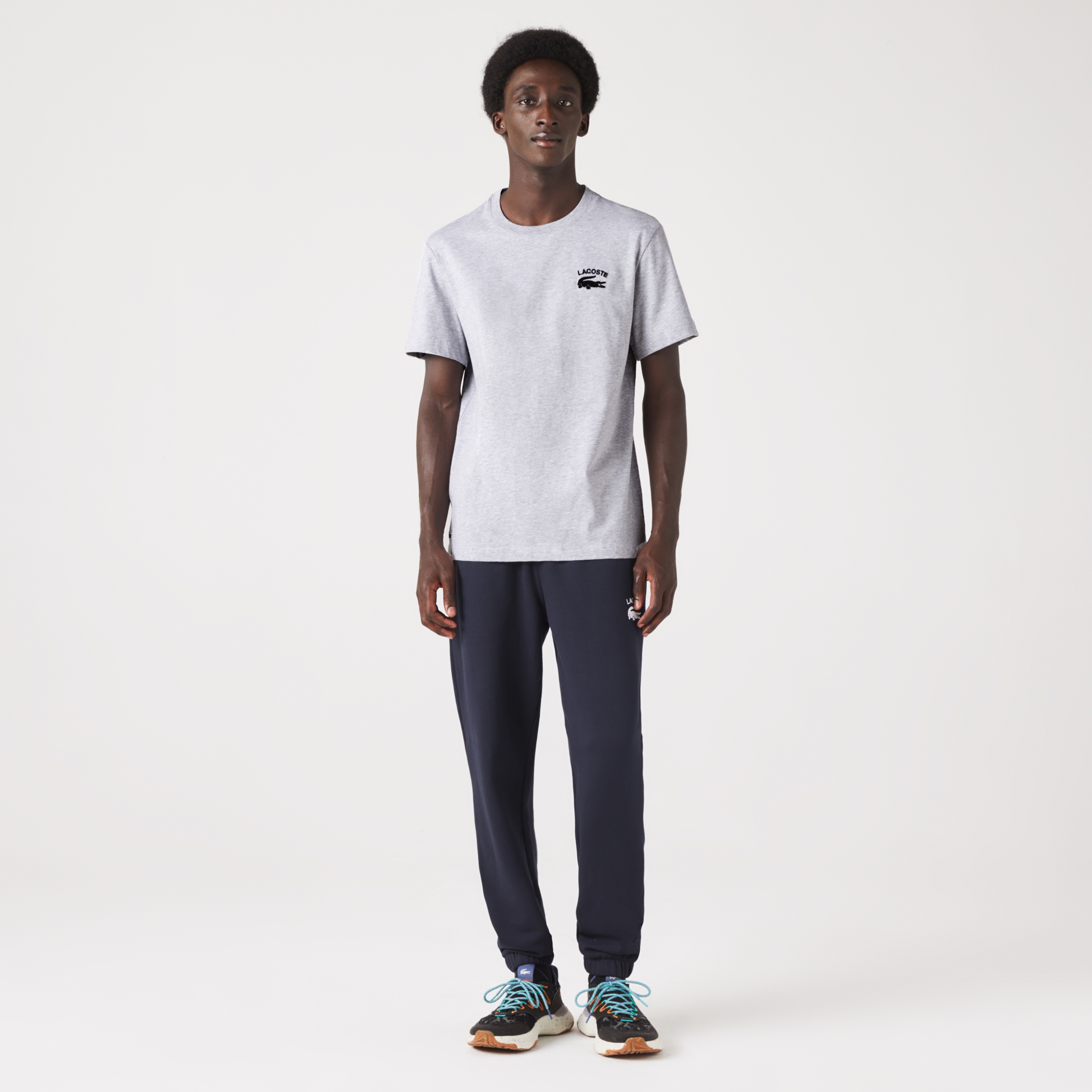 Erkek Regular Fit Bisiklet Yaka Baskılı Gri T-Shirt