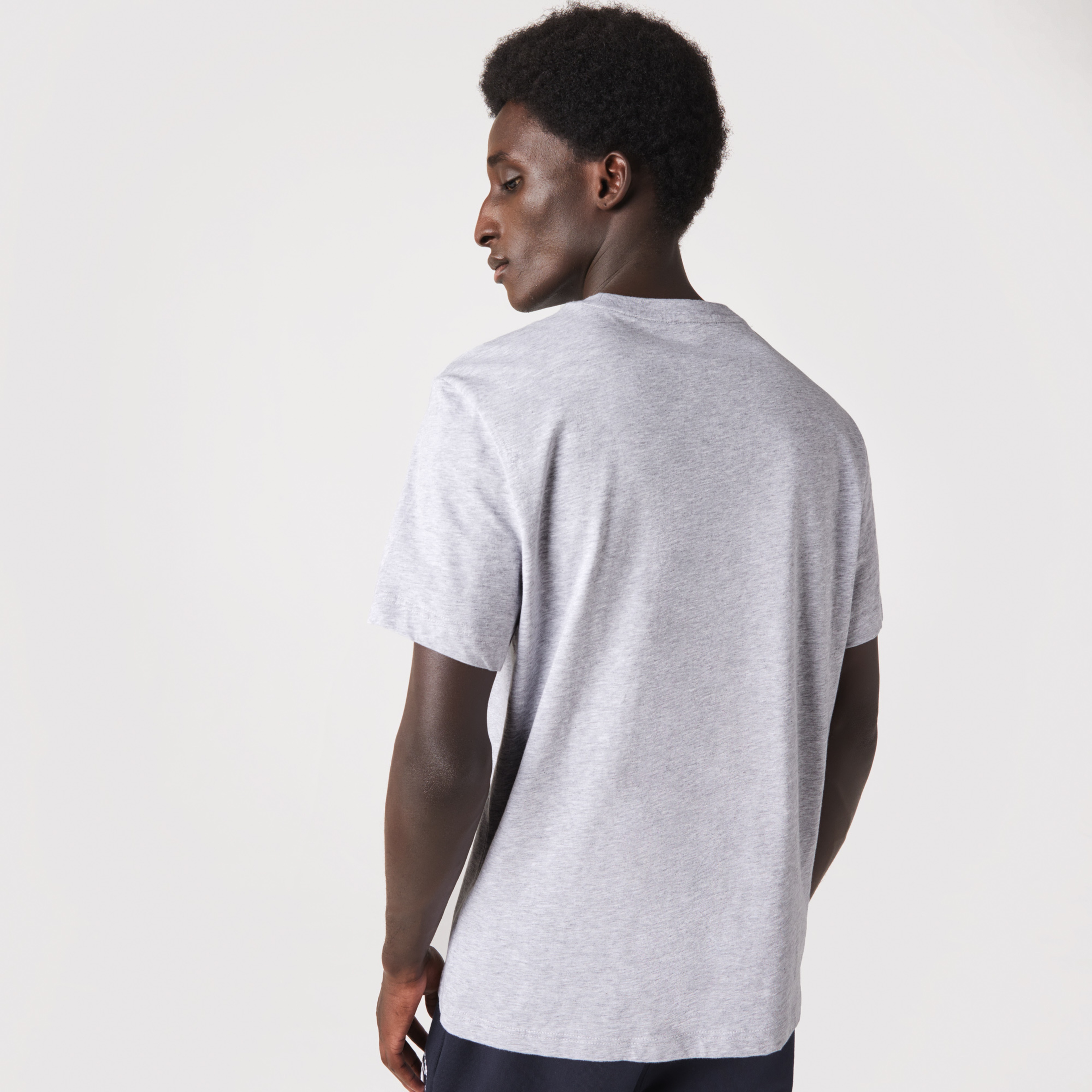 Erkek Regular Fit Bisiklet Yaka Baskılı Gri T-Shirt