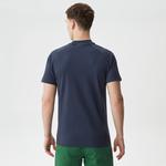 Erkek Slim Fit Bisiklet Yaka Oragnik Pamuk Lacivert T-Shirt