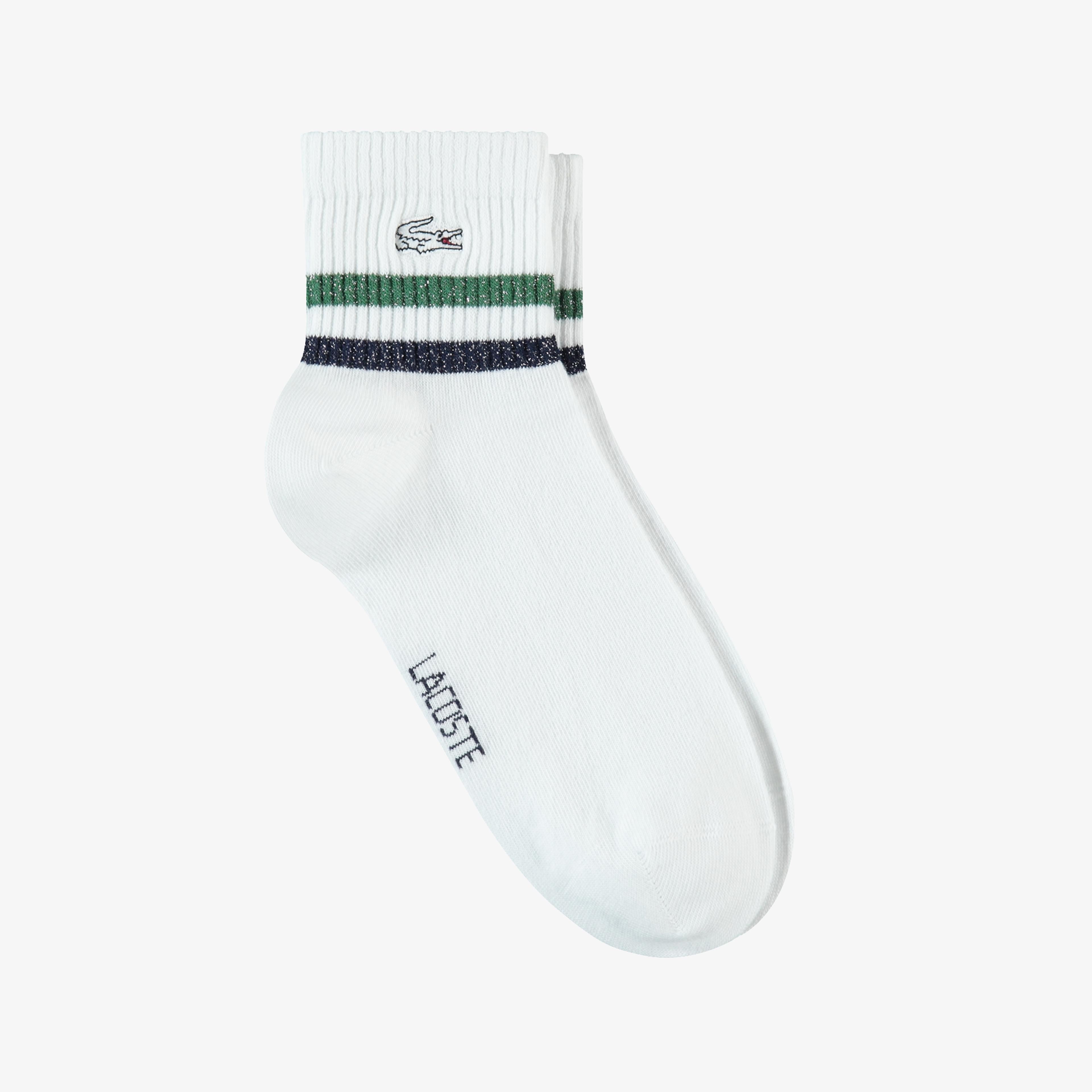 Unisex Çizgili Beyaz Çorap