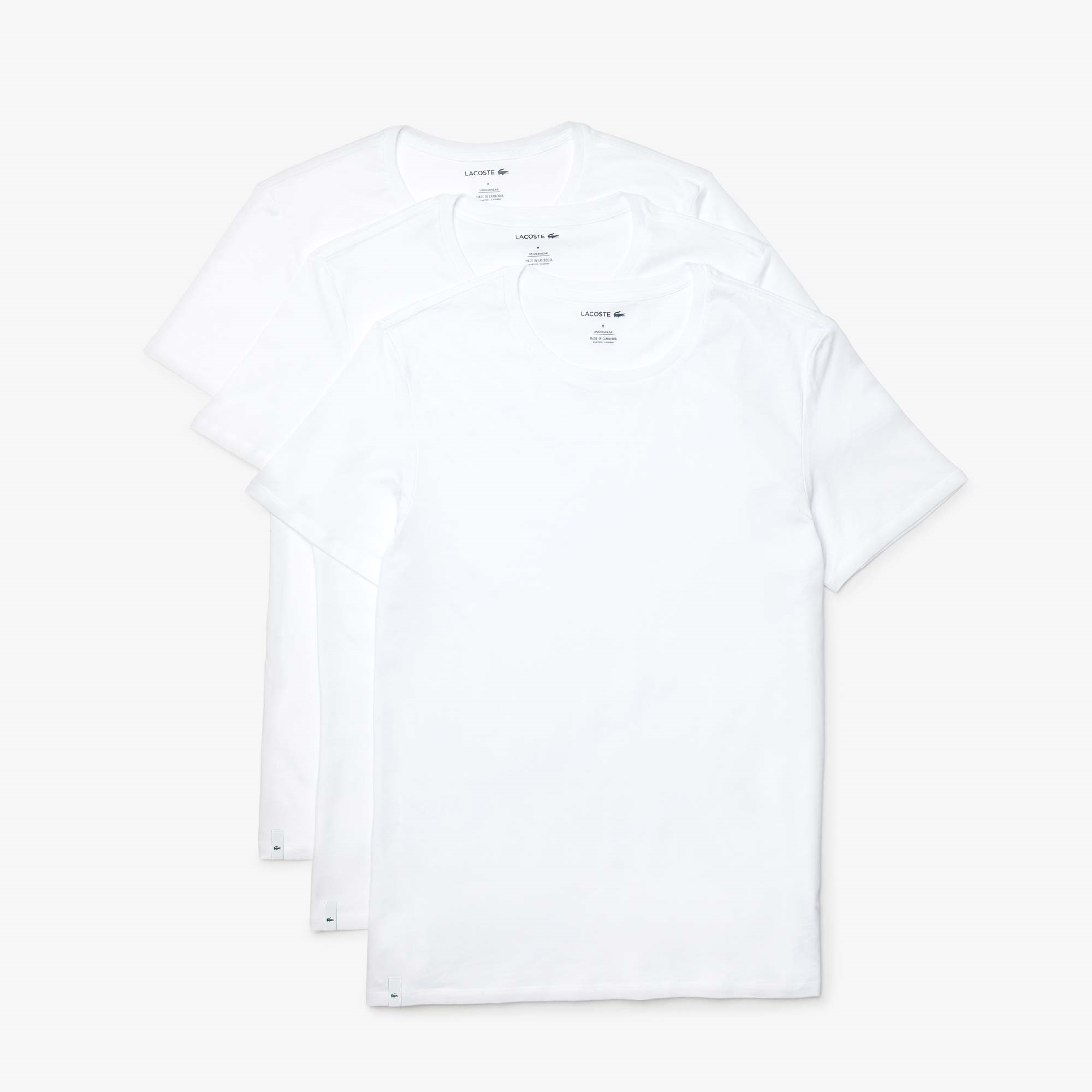 Erkek Slim Fit Bisiklet Yaka 3'lü Beyaz T-Shirt