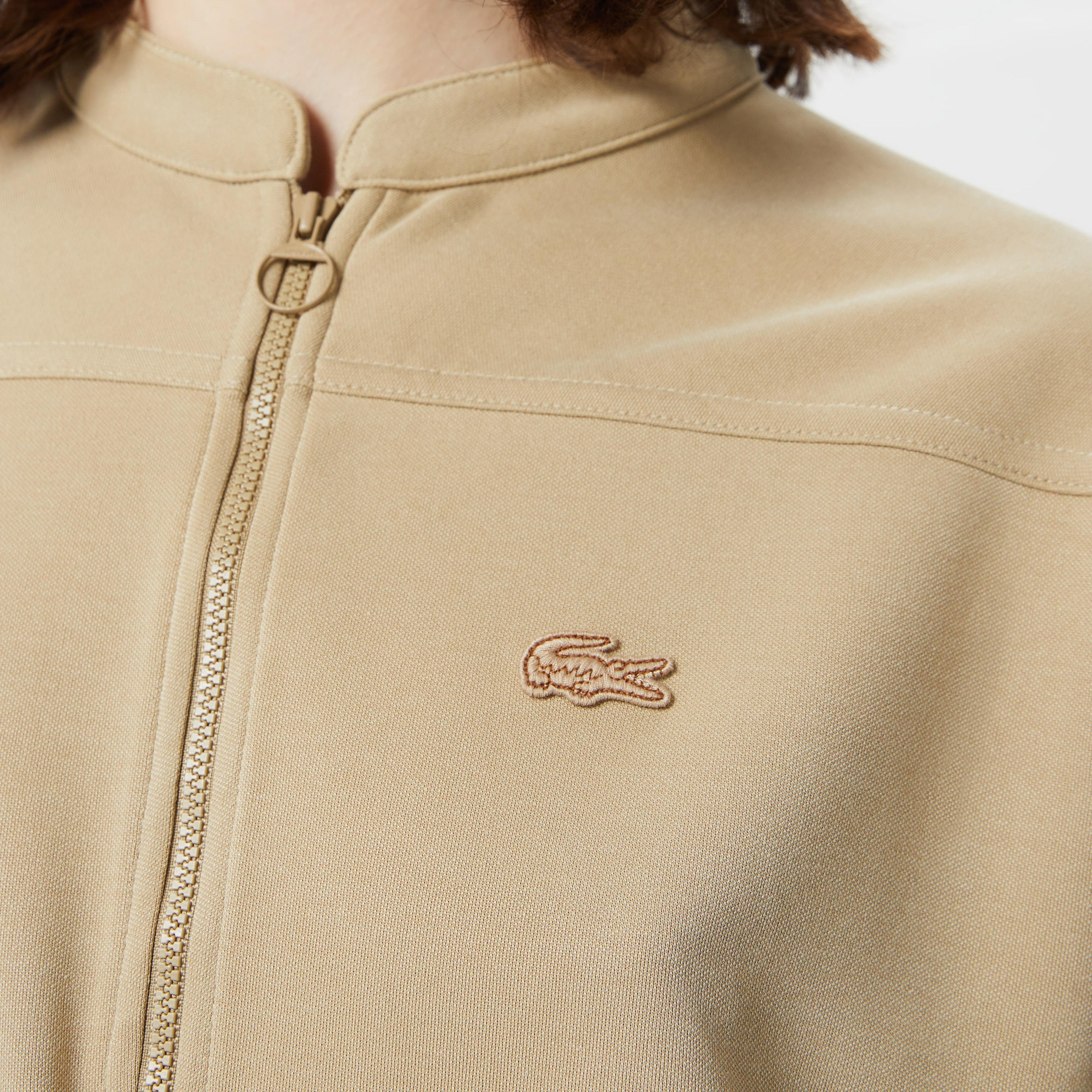 Lacoste Kadın Kısa Kollu Bisiklet Yaka Krem Elbise