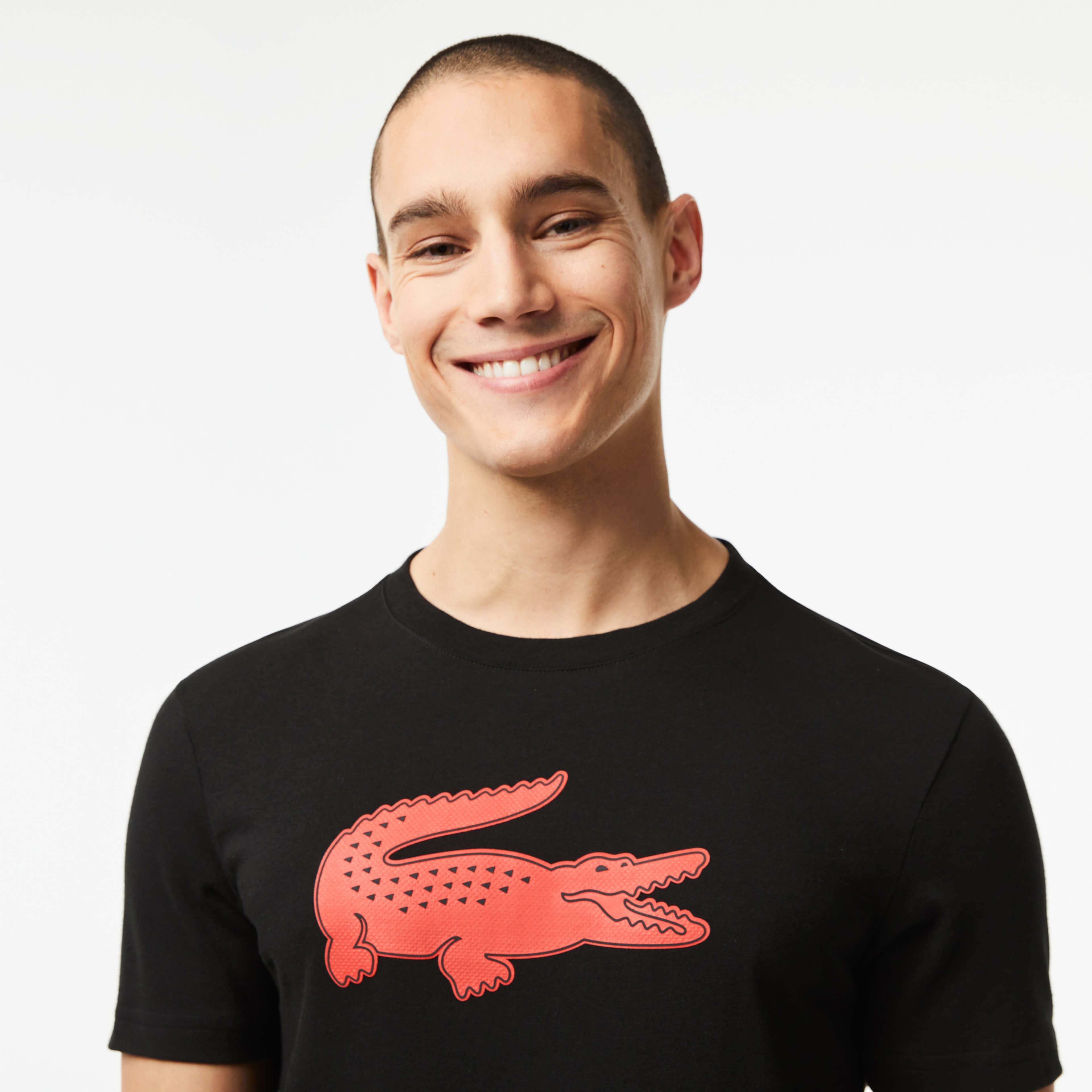 SPORT Erkek Regular Fit Bisiklet Yaka Baskılı Siyah T-Shirt