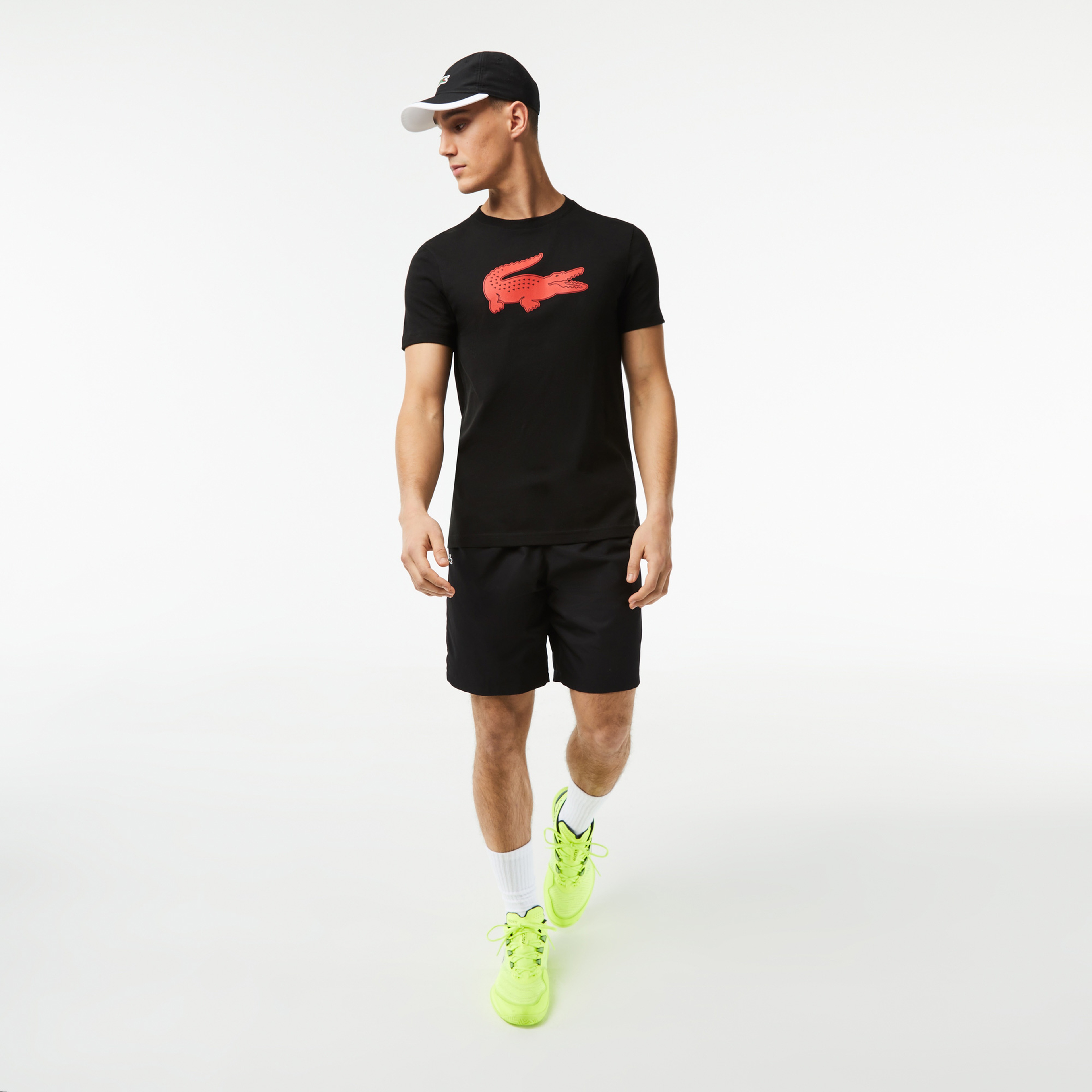 SPORT Erkek Regular Fit Bisiklet Yaka Baskılı Siyah T-Shirt