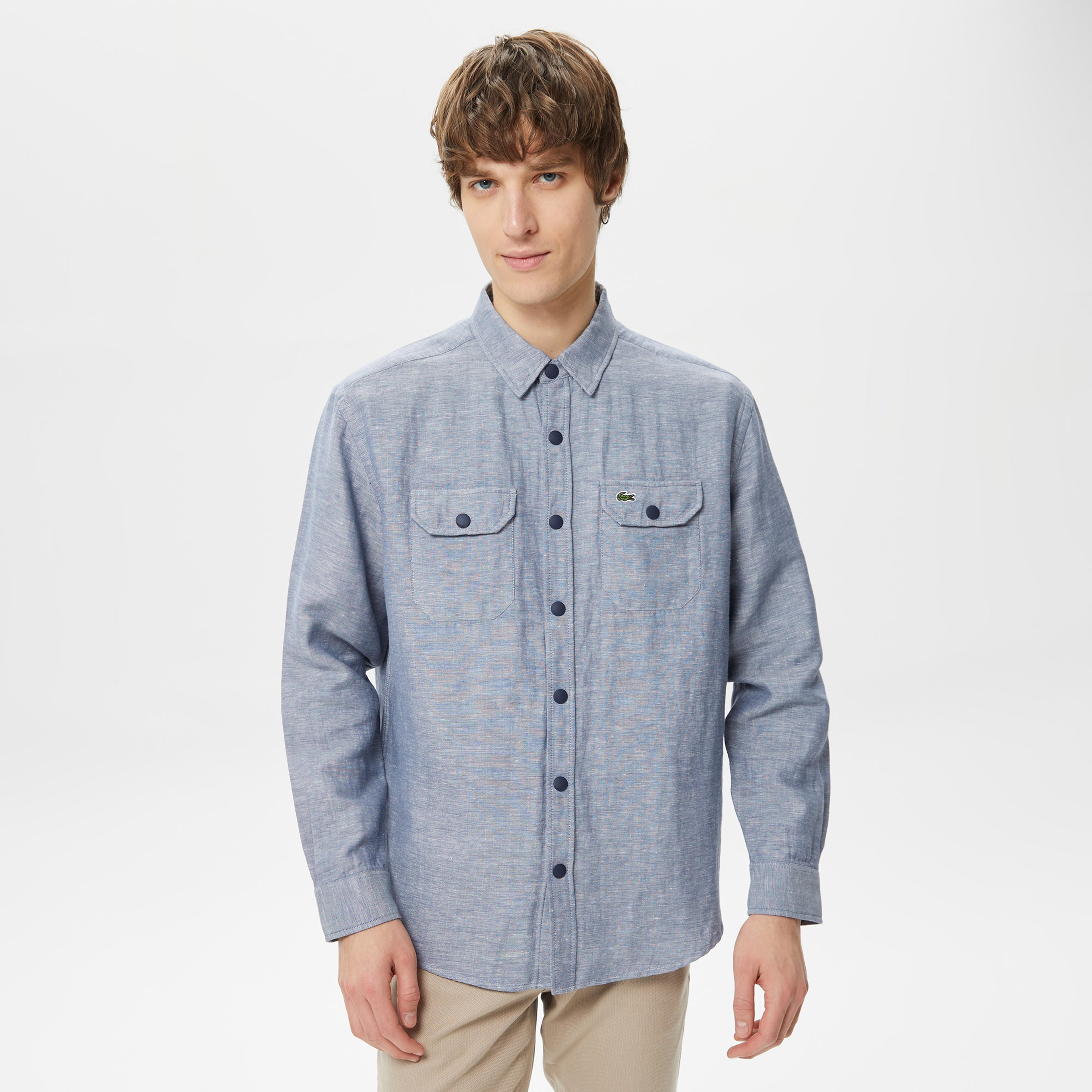 Erkek Relaxed Fit Mavi Gömlek