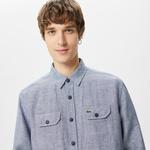 Erkek Relaxed Fit Mavi Gömlek