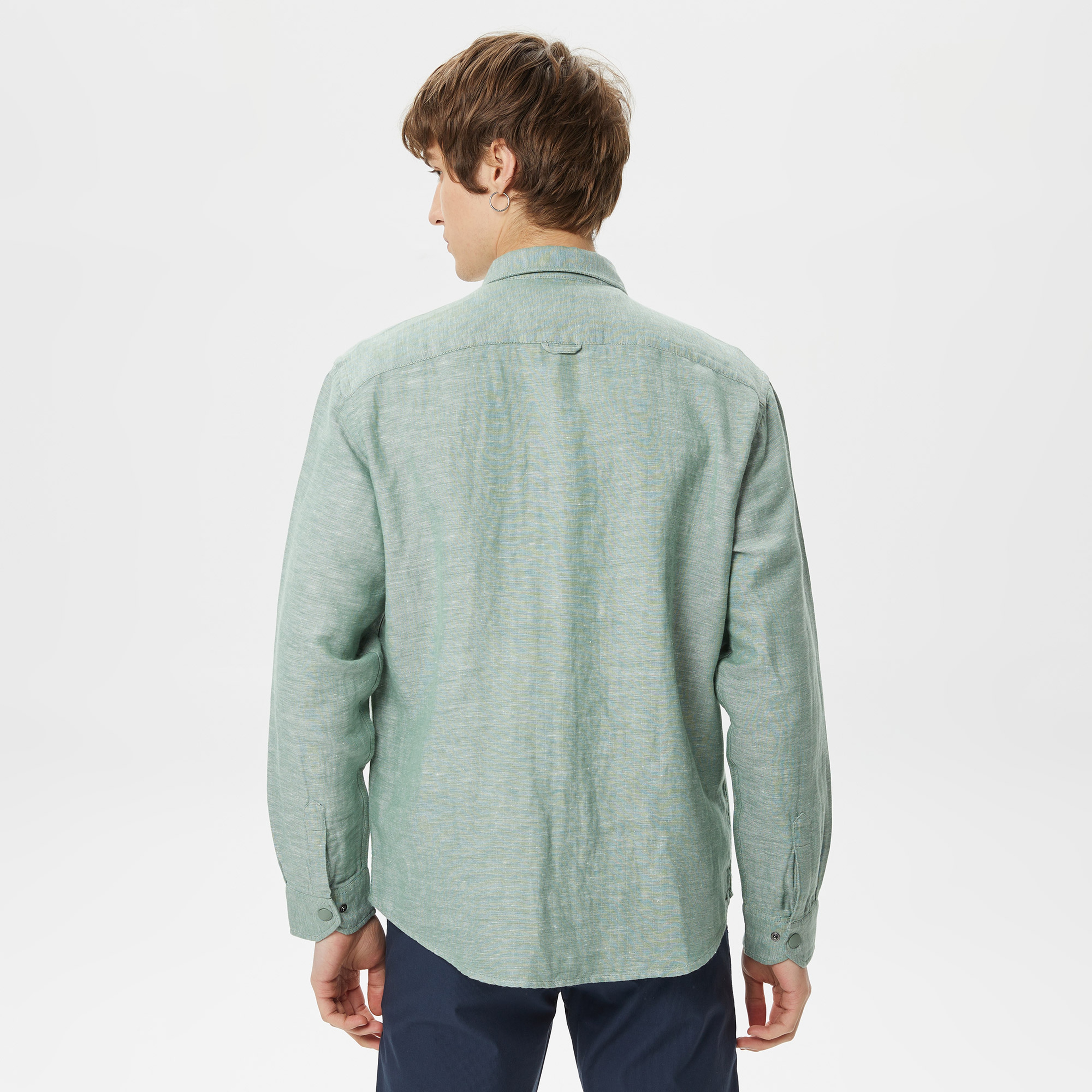 Erkek Relaxed Fit Yeşil Gömlek