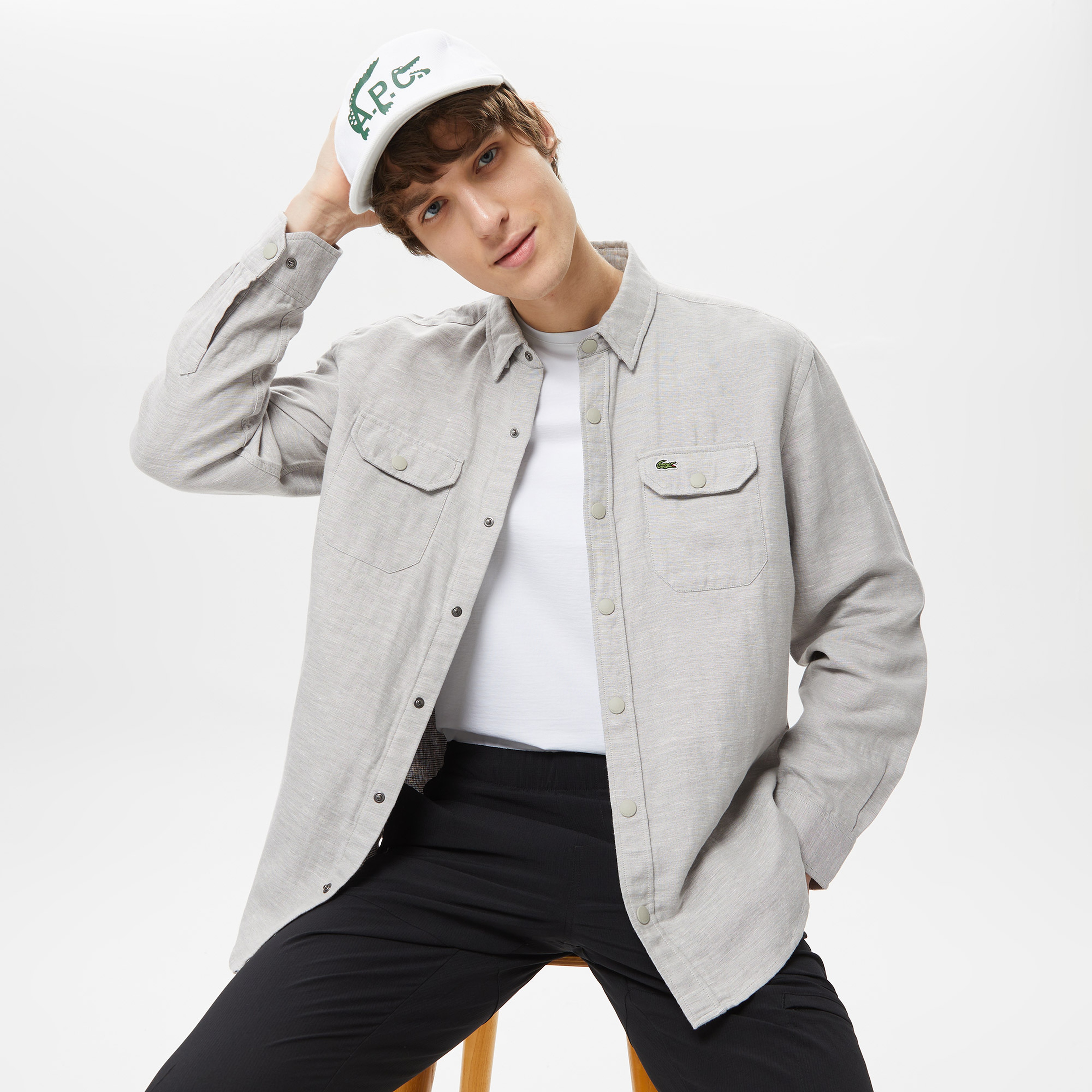 Erkek Relaxed Fit Gri Gömlek