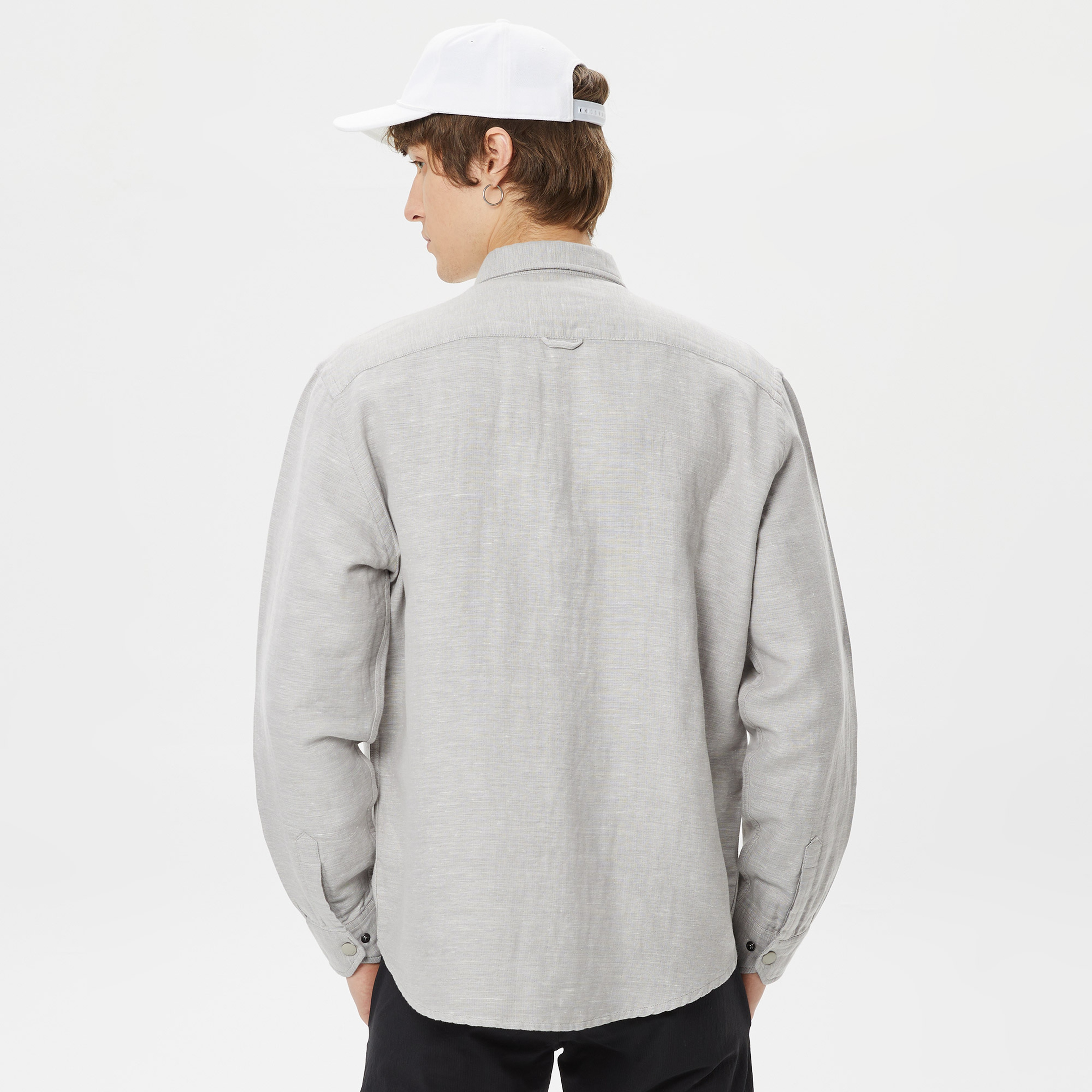 Erkek Relaxed Fit Gri Gömlek