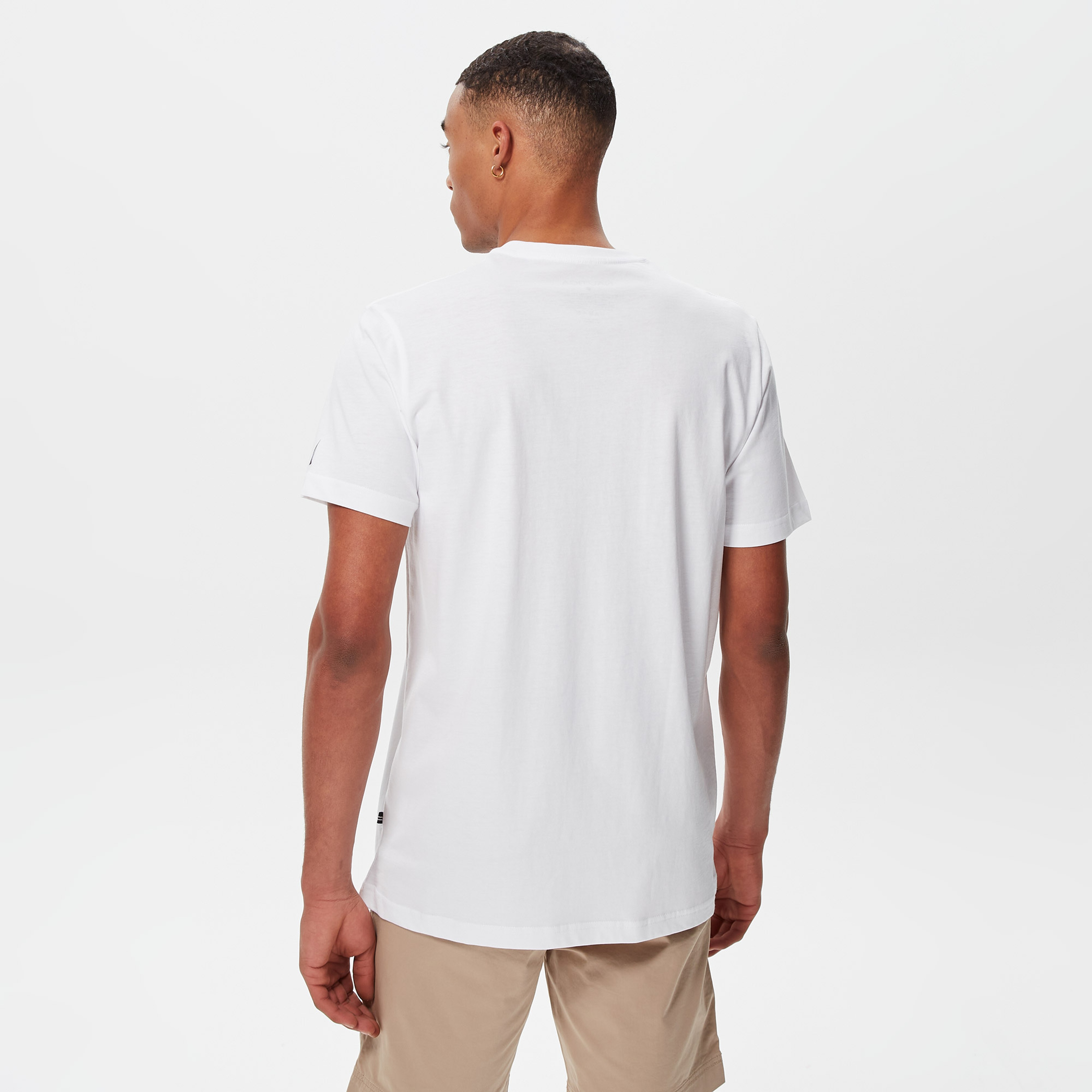 Nautica Erkek Beyaz Baskılı Standart Fit T-Shirt