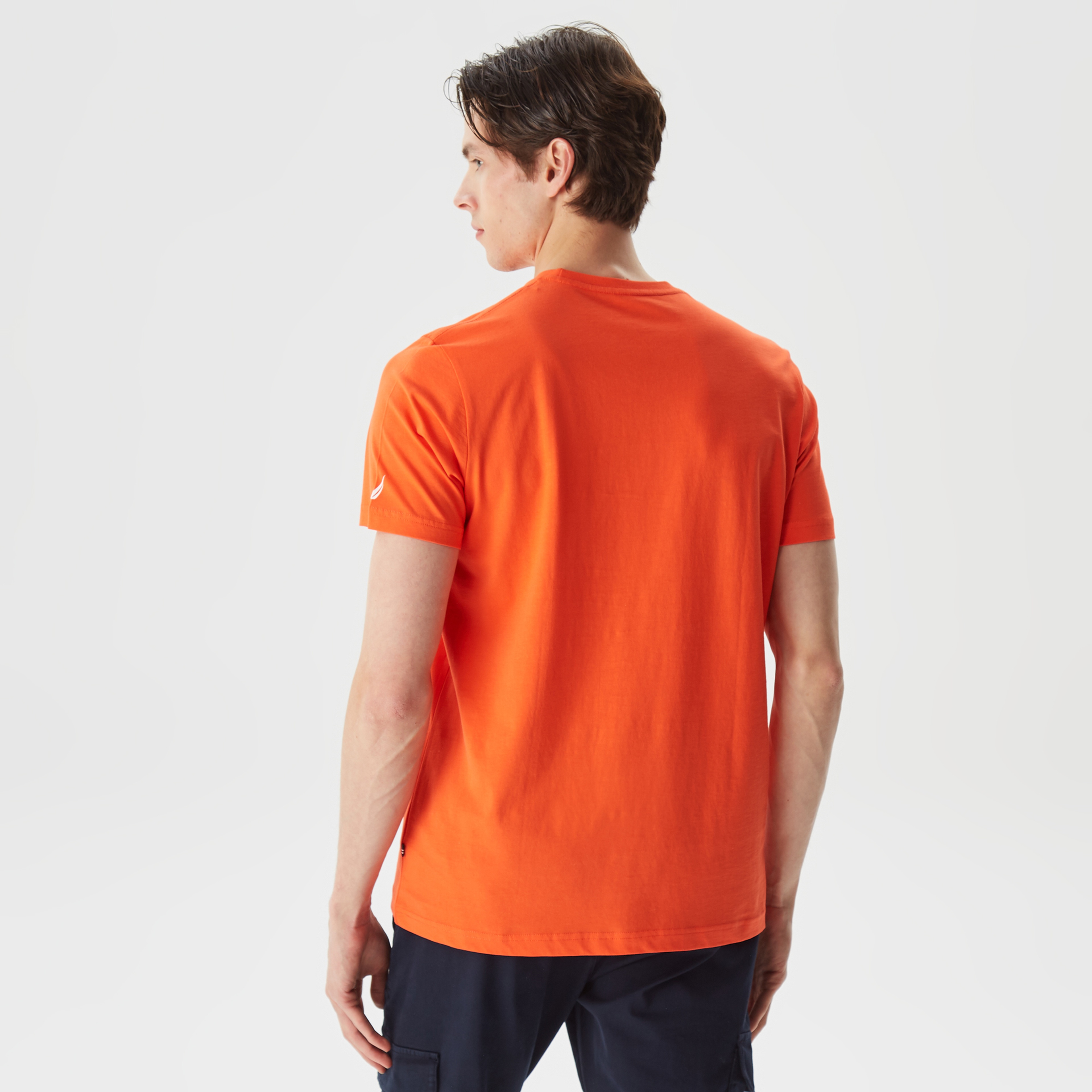 Nautica Erkek Turuncu Baskılı Standart Fit T-Shirt