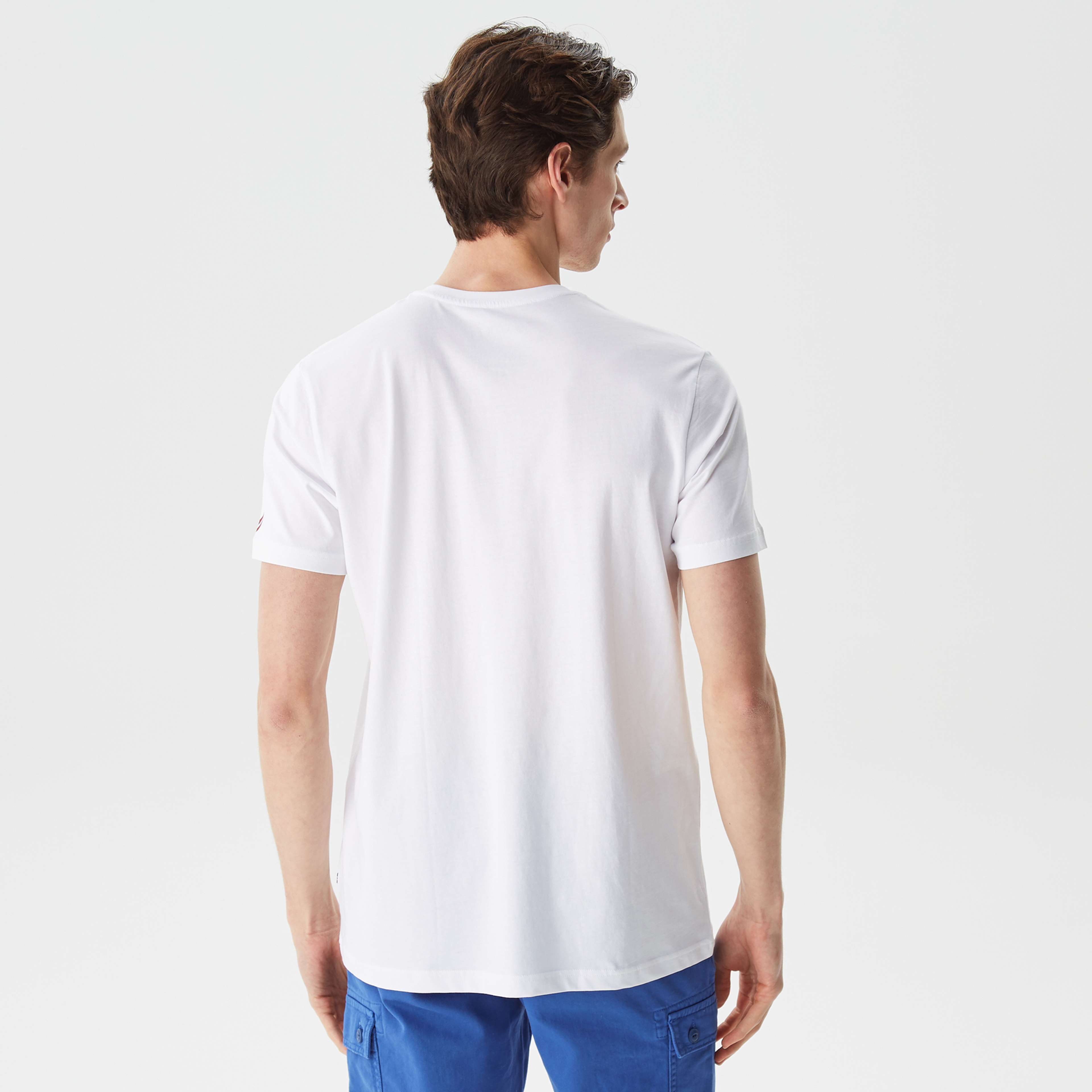 Nautica Erkek Beyaz Baskılı Standart Fit T-Shirt