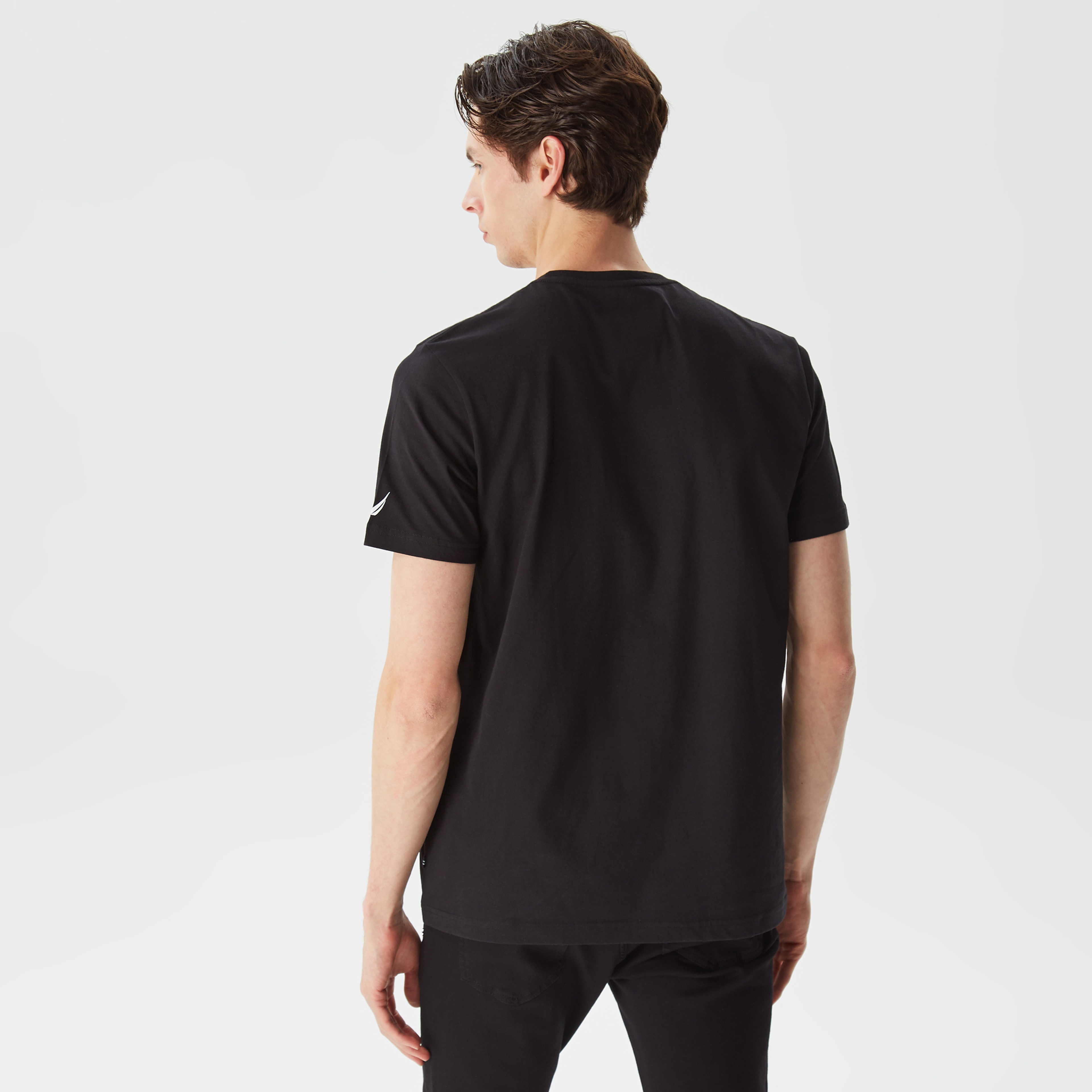 Nautica Erkek Siyah Baskılı Standart Fit T-Shirt
